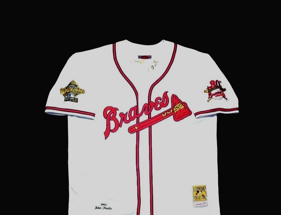 John Smoltz Atlanta Braves 1995 World Series Men’s Home White Baseball Jersey