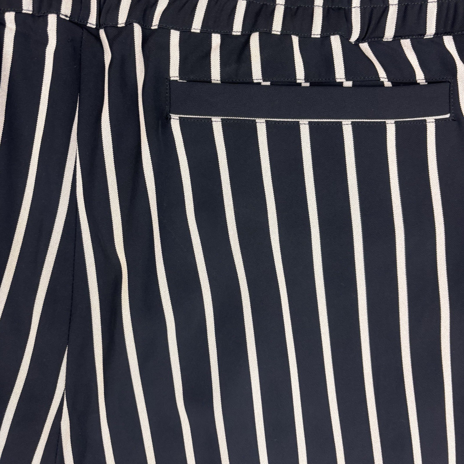 Opening Ceremony XS Navy White Striped Jogger Pants Drawstring Elastic Waist