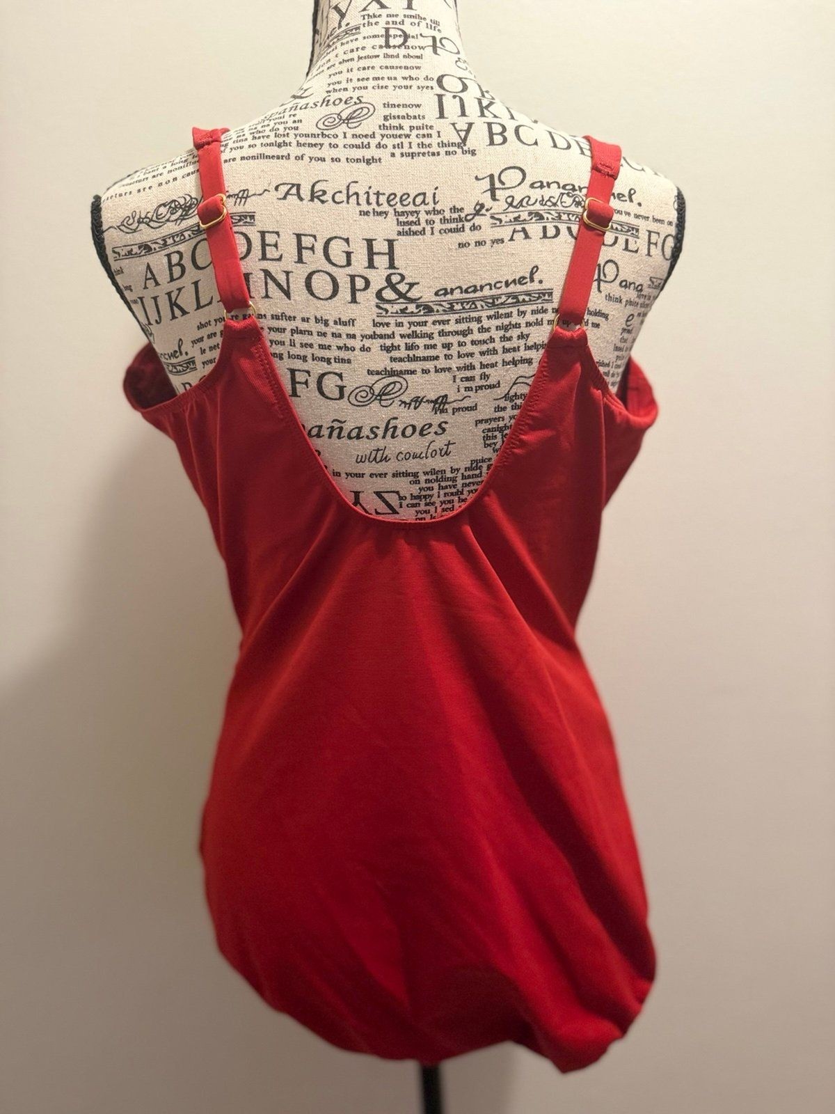 90’s Vintage Throwback Retro Miraclesuit One-Piece Swimsuit Red US size 18DDD