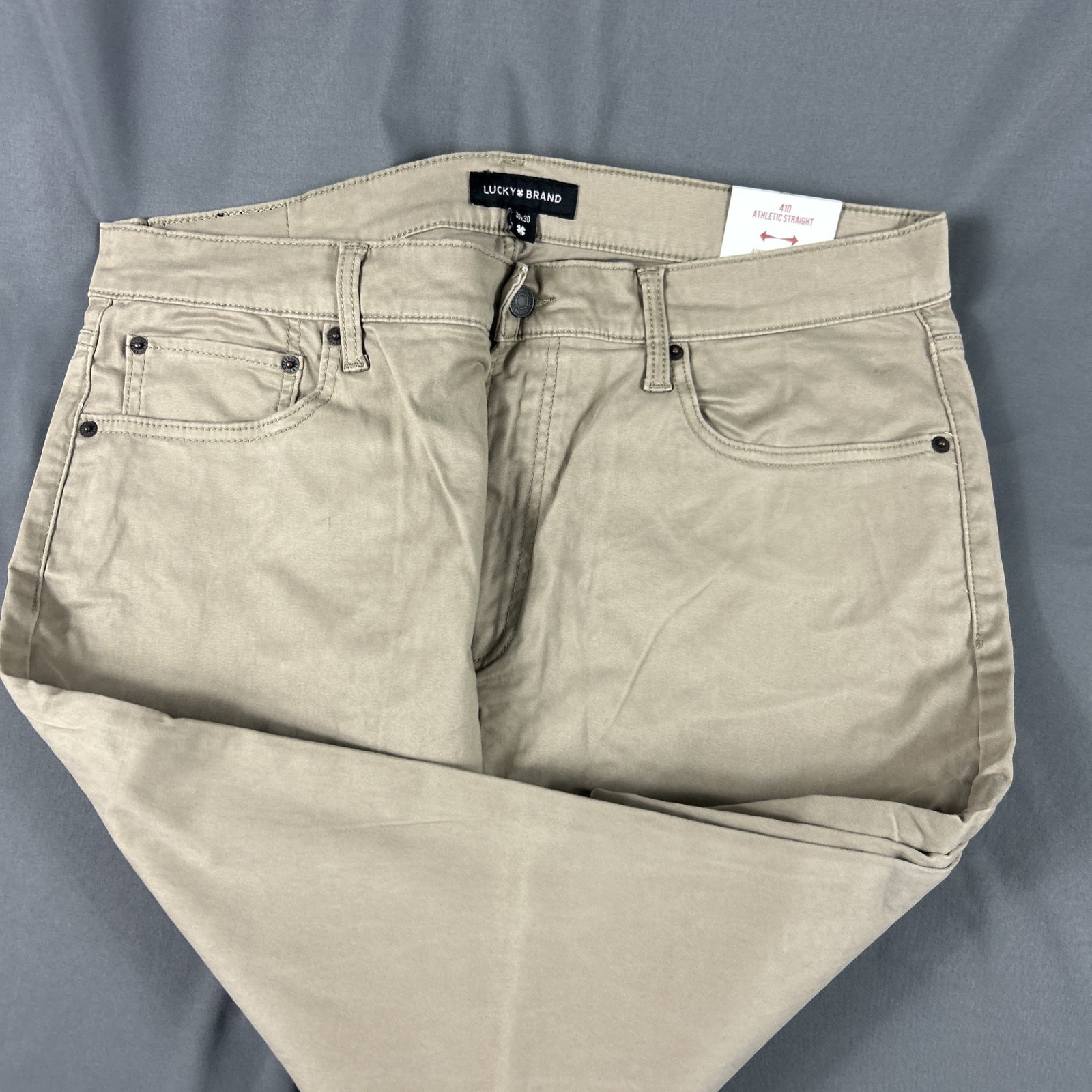 Lucky Brand Pants 410 Athletic Straight 36 x 30 Sandstone Khaki Cotton MSRP $99
