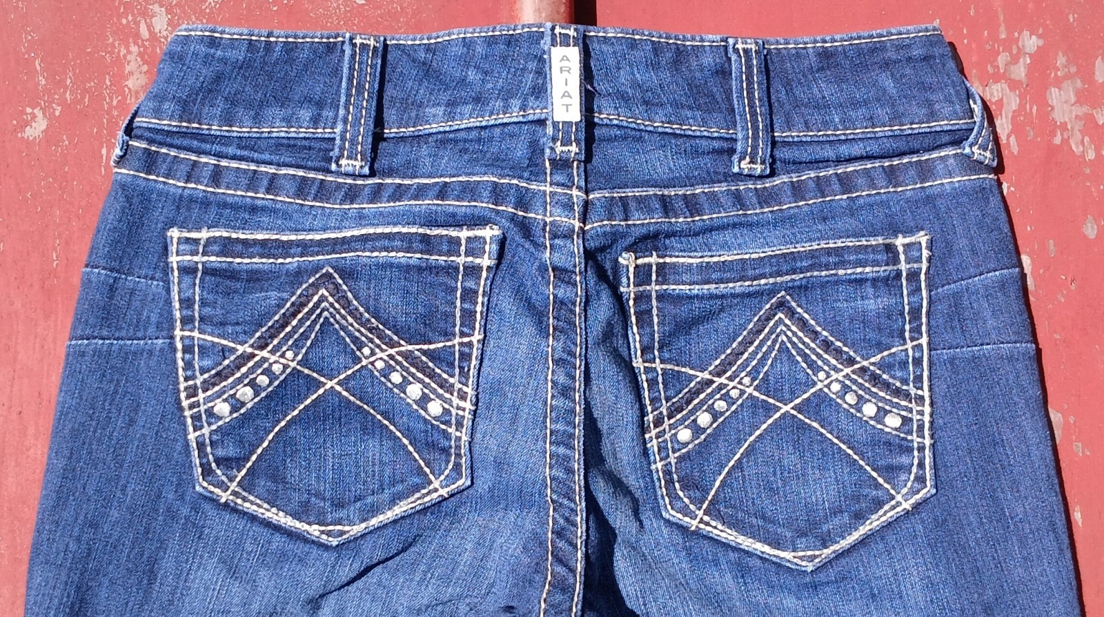 Ariat REAL Denim Bootcut Jeans Size 29R Thick Stitched Pockets Dark Wash