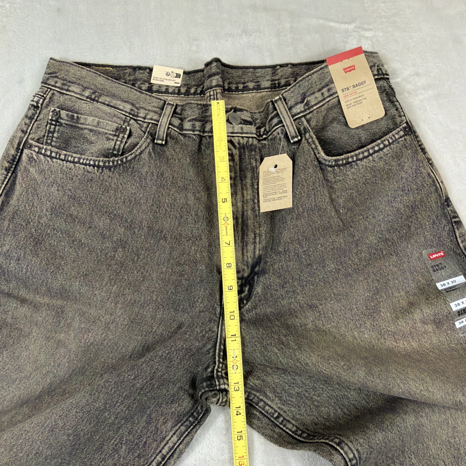 Levi’s 578 Baggy Denim Jeans Men’s Size 38×30 Gray Cotton Y2K