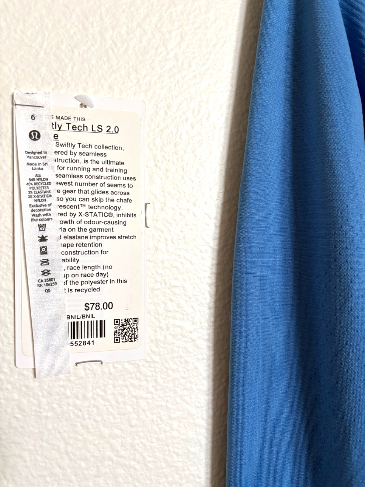 Lululemon Swiftly Tech 2.0 Race sz 6 Blue Nile