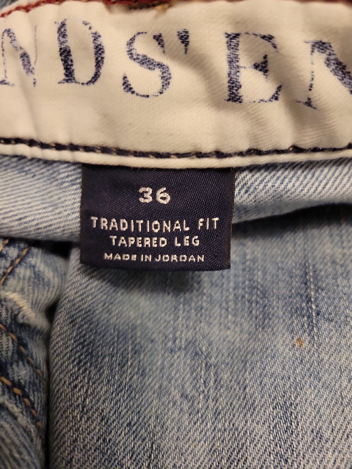Lands End Traditional Fit Medium Wash Blue Denim Jeans Men’s Size 36×30
