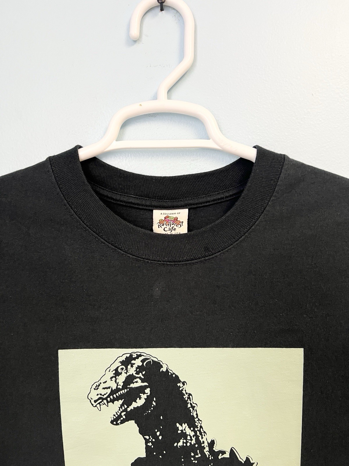 Vintage 90s Rainforest Cafe Godzilla King of the Monsters T Shirt USA XL Black
