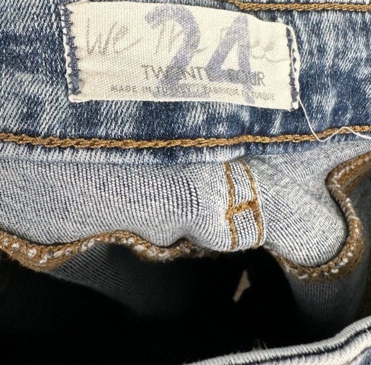 We The Free People Women Jeans 24 Denim Skinny Wash Acid Wash 27.5 in Inseam NWT