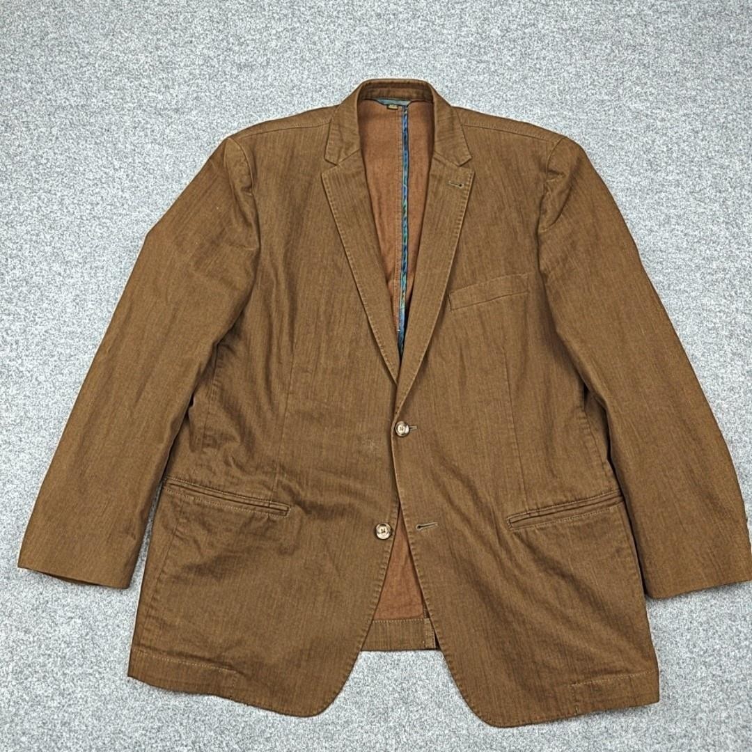 Kroon Blazer Mens 44 Brown Cotton Stretch Sport Coat Jacket Casual Unlined