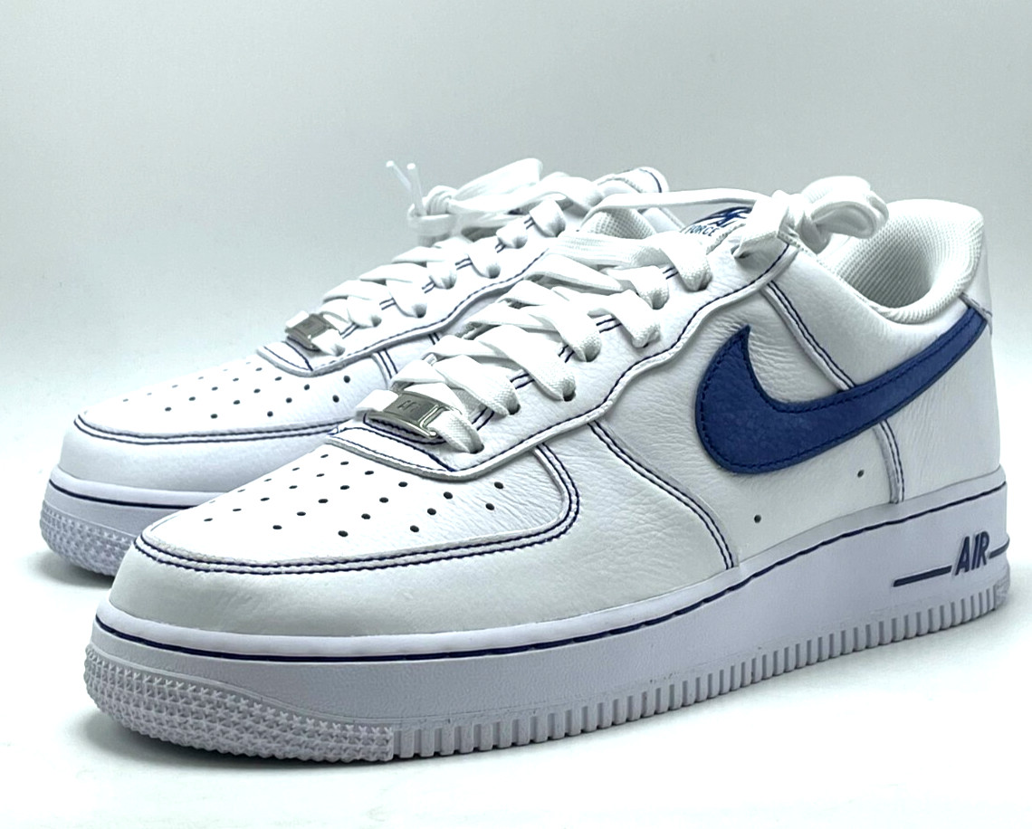 *NEW* MEN Nike Air Force 1 ’07 LV8 White / Deep Royal Blue (HQ2037 100) 👍