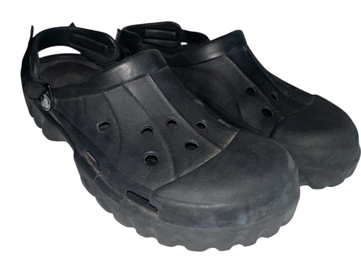 Crocs Offroad Sport Clogs Men’s Graphite Black Slip-On Lightweight – 12