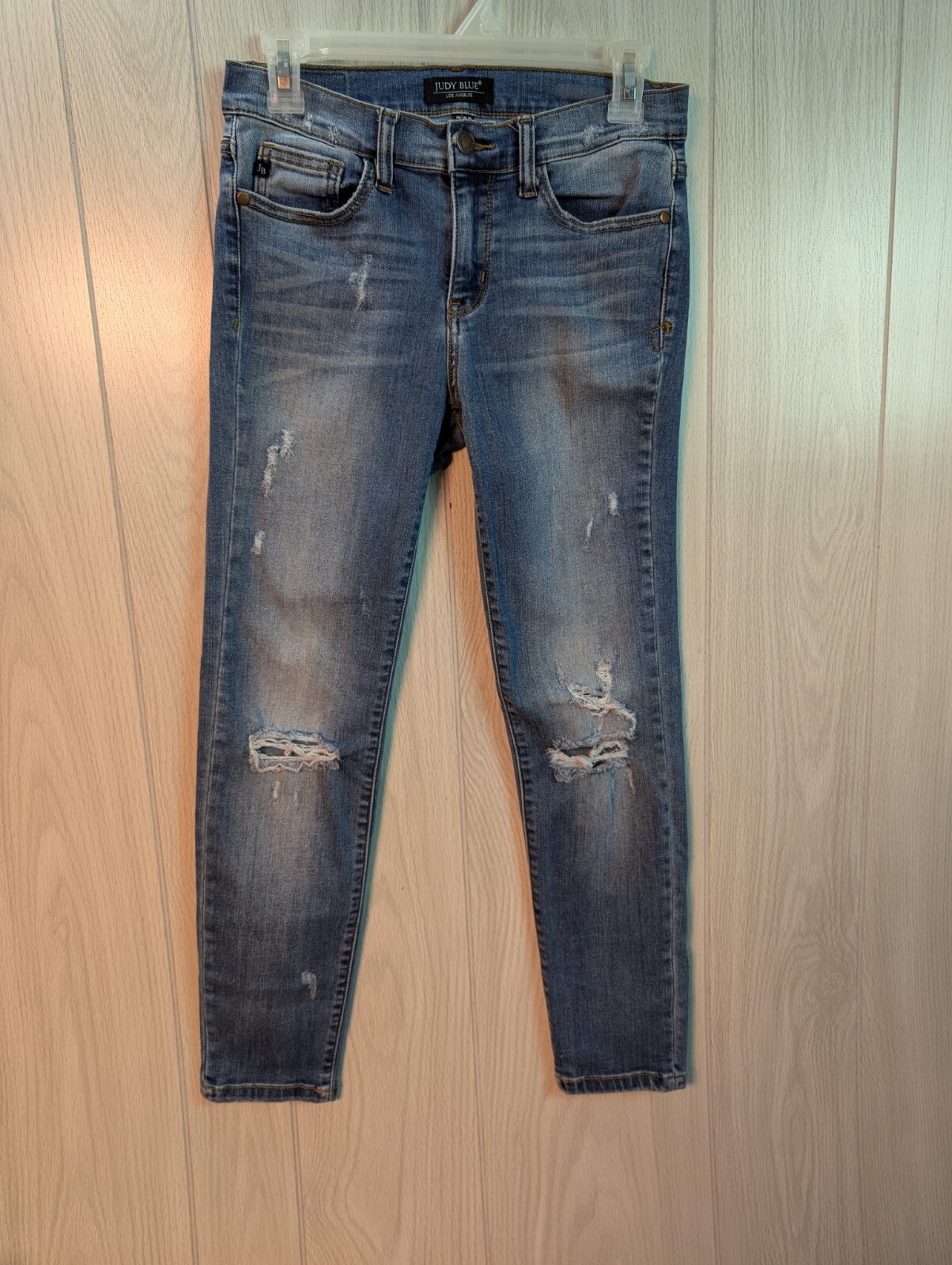 Judy Blue Jeans Women 7/28 Medium Blue Stretch Pull On Skinny Fit Mid Rise