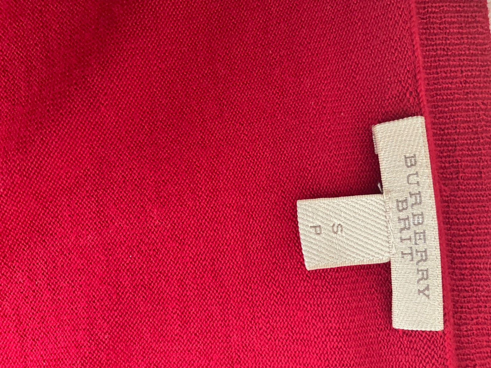 Burberry womens red cardigan S p Burberry logo 100% merino wool Uk 8 hardly worn