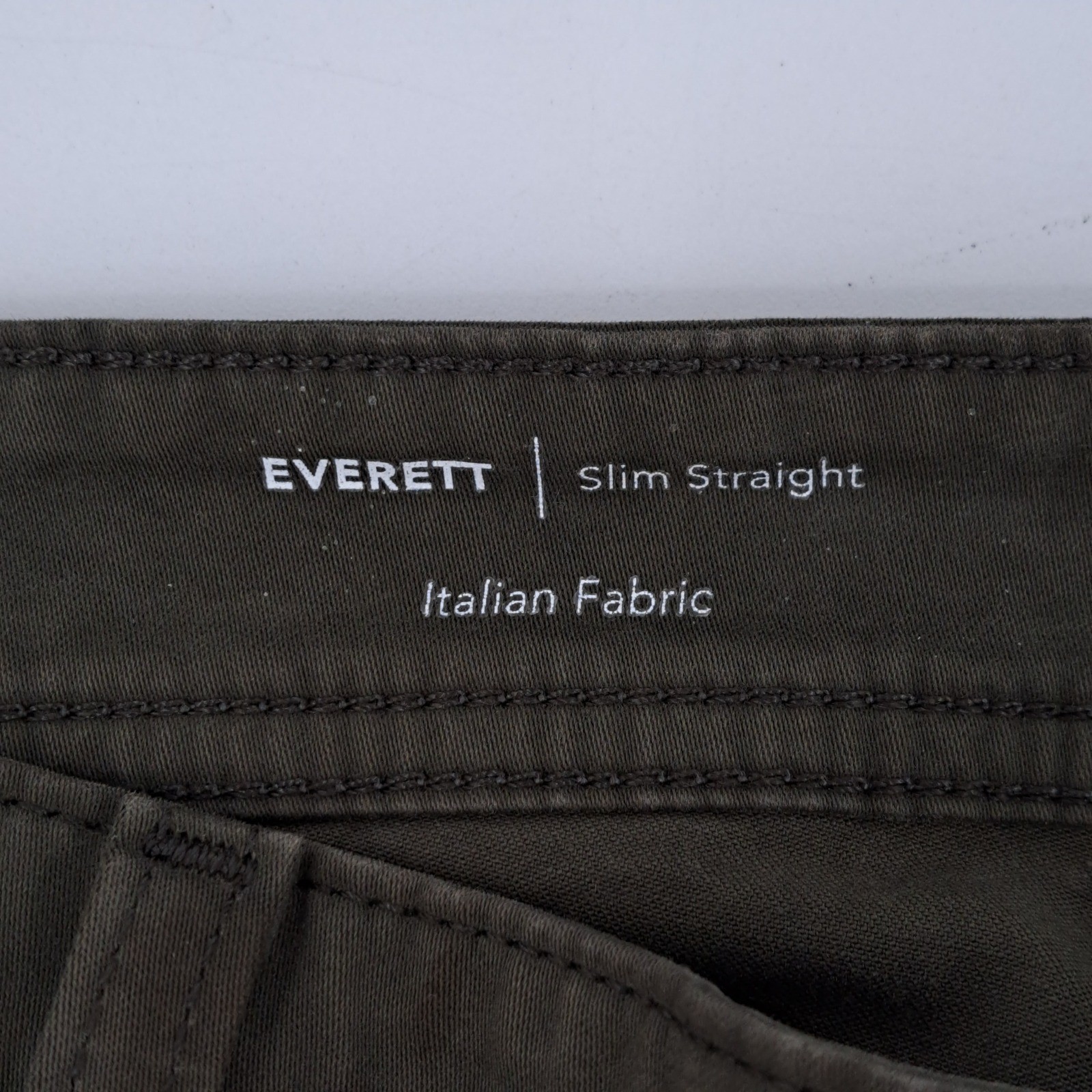 Adriano Goldschmied Everett Slim Straight Pants Mens 35×34 Italian Olive Green