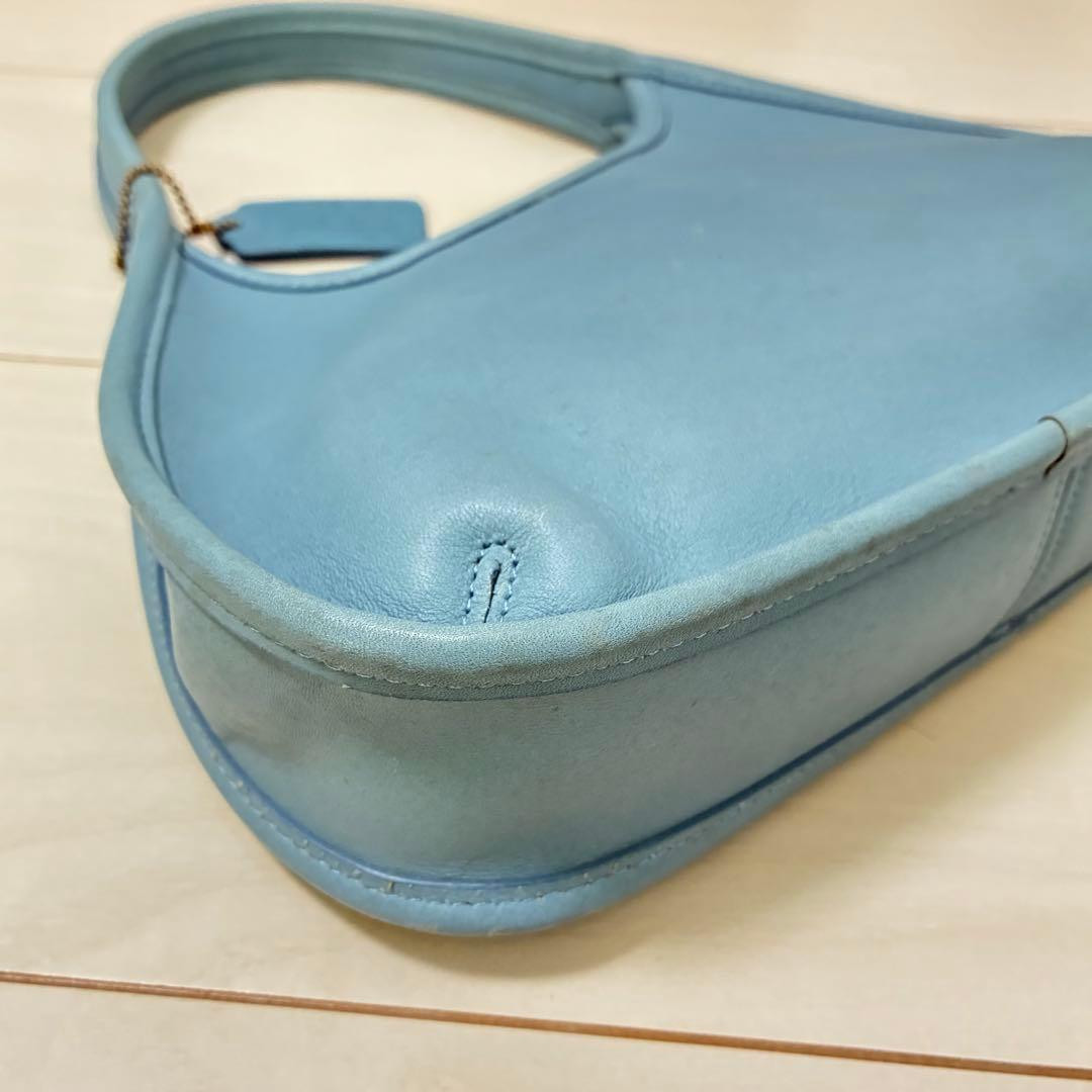 Vintage Old Coach Ergo 9027 Blue Leather Handbag Shoulder Bag USA Rare From JPN