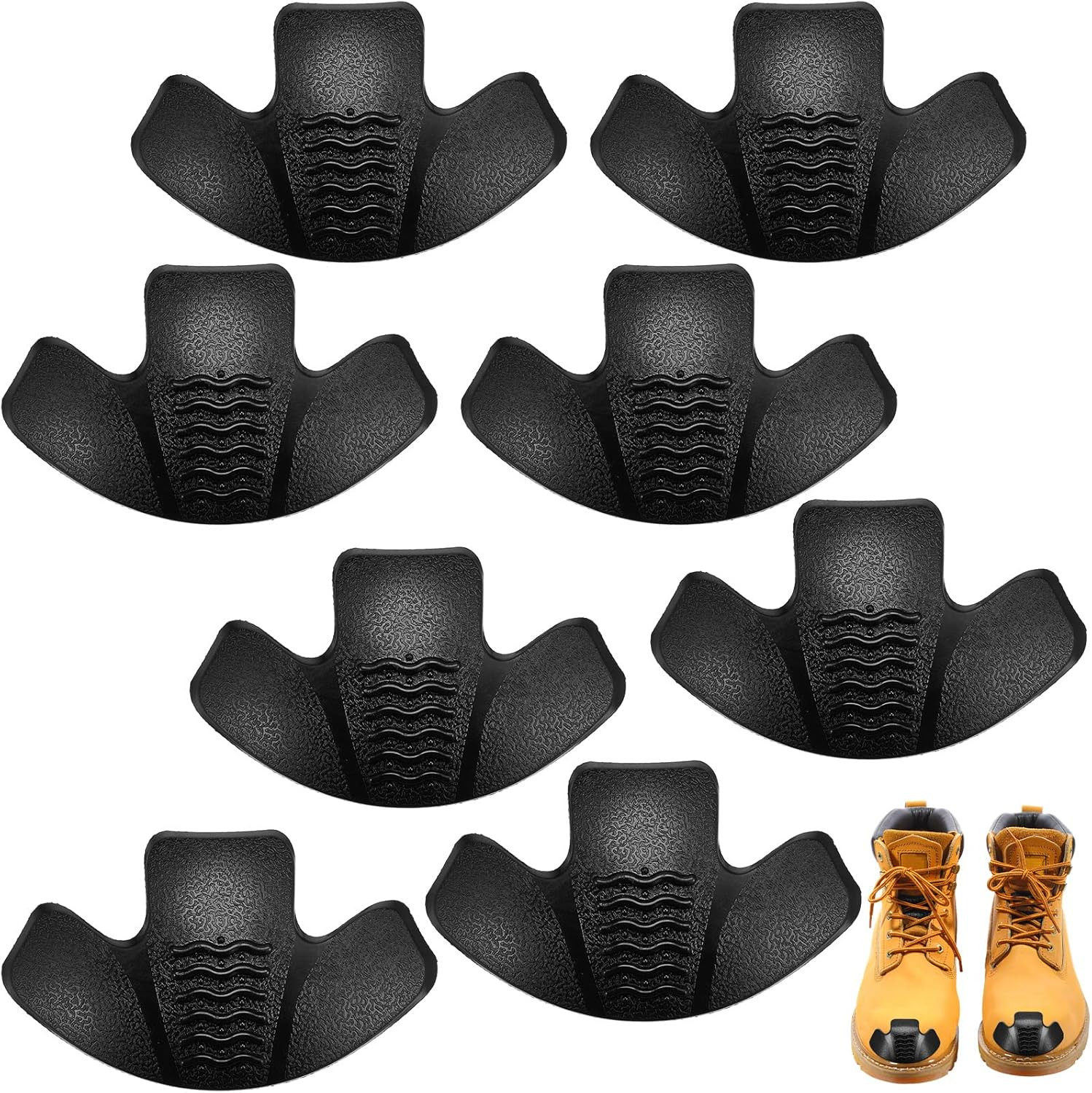Geyoga 8 Pcs Boot Toe Protectors Work Boot Guards Shoe Toe Cap Work Shoe Cover A