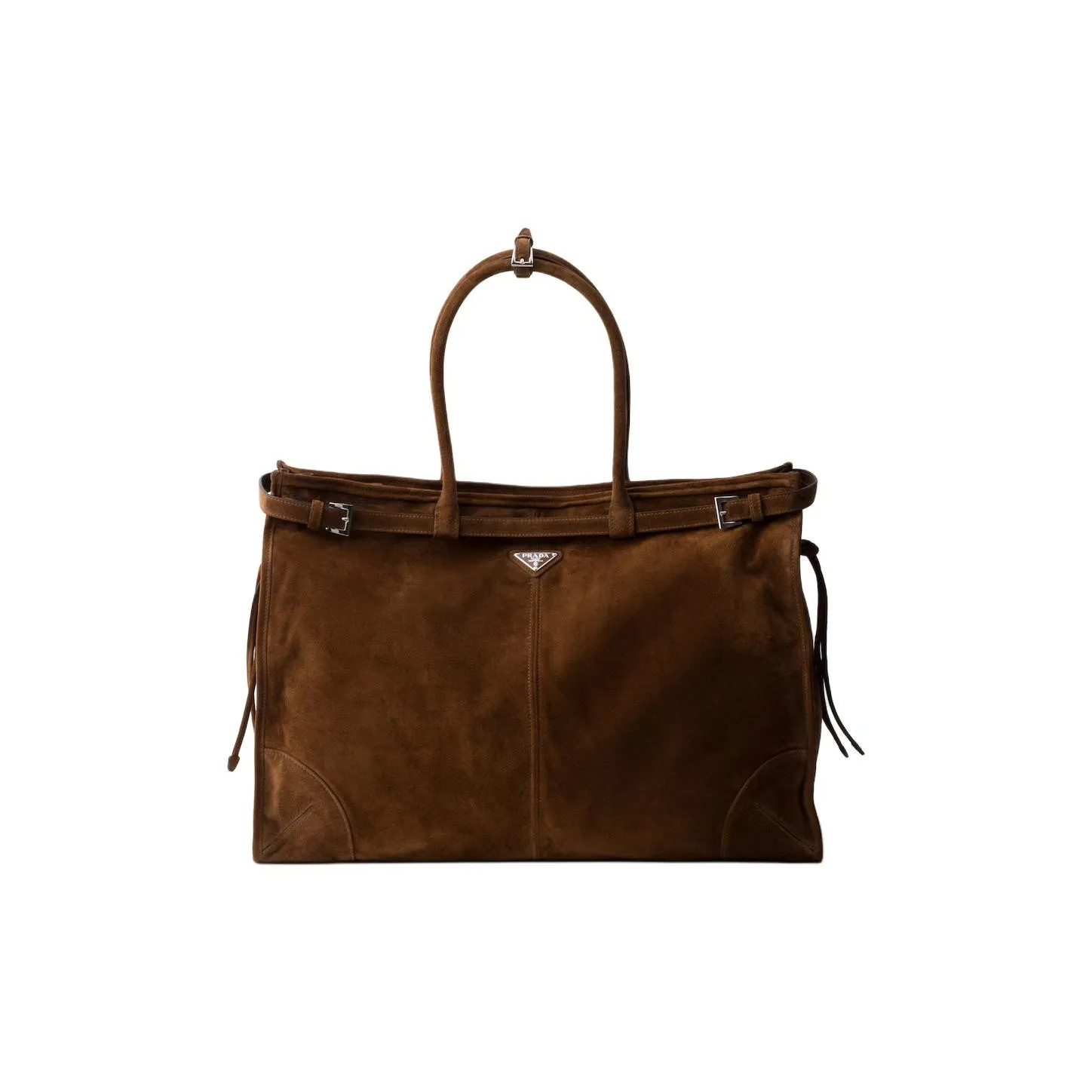 PRADA Bonnie Tote Leather Handbag Women’s Brown 19.7*6.7*14.2 in