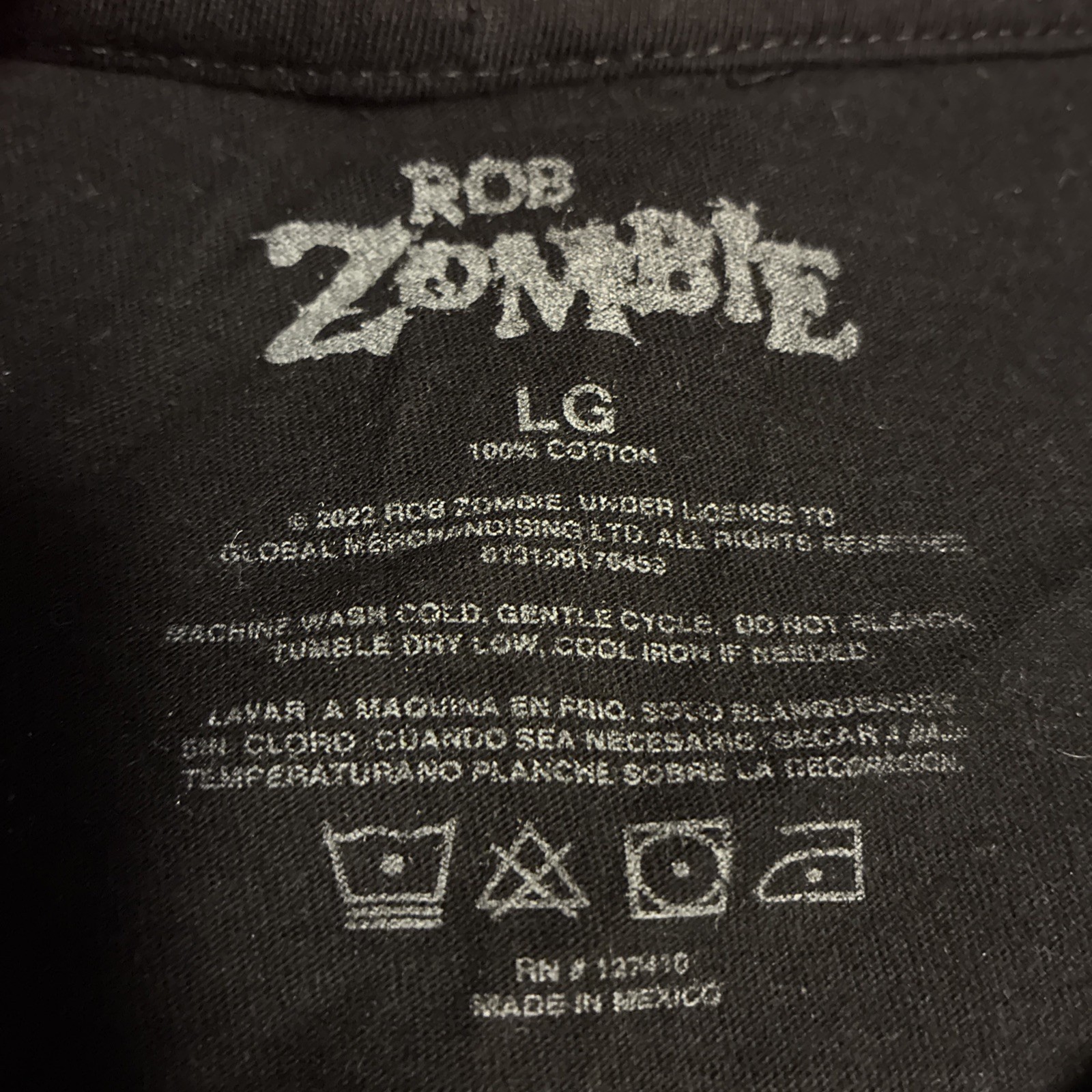 2022 Rob Zombie Halloween Masks Graphic T-Shirt (Unisex L/Black) READ DESC.