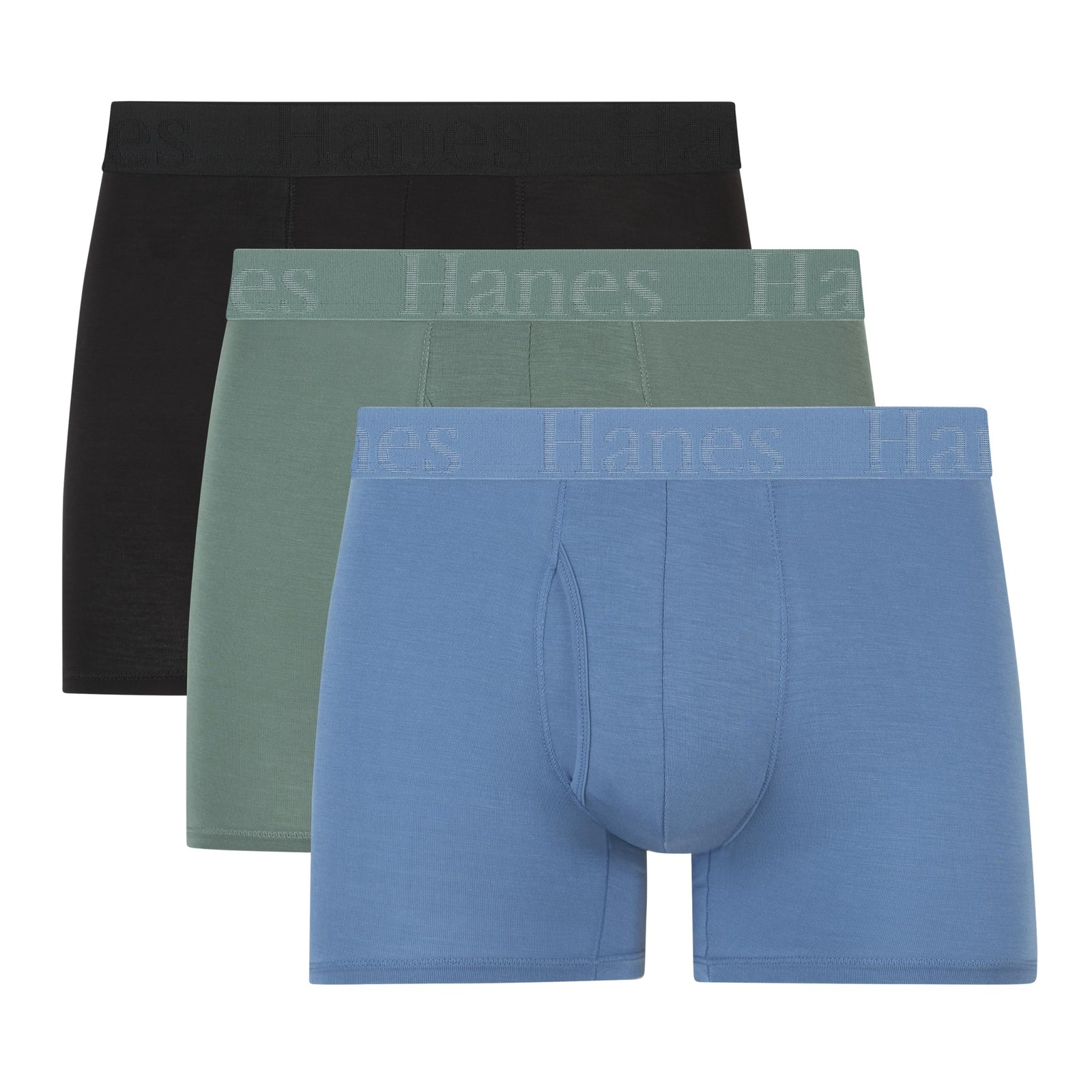 Hanes Men’s Boxer Briefs Viscose from Bamboo Underwear Grey Green Navy Medium