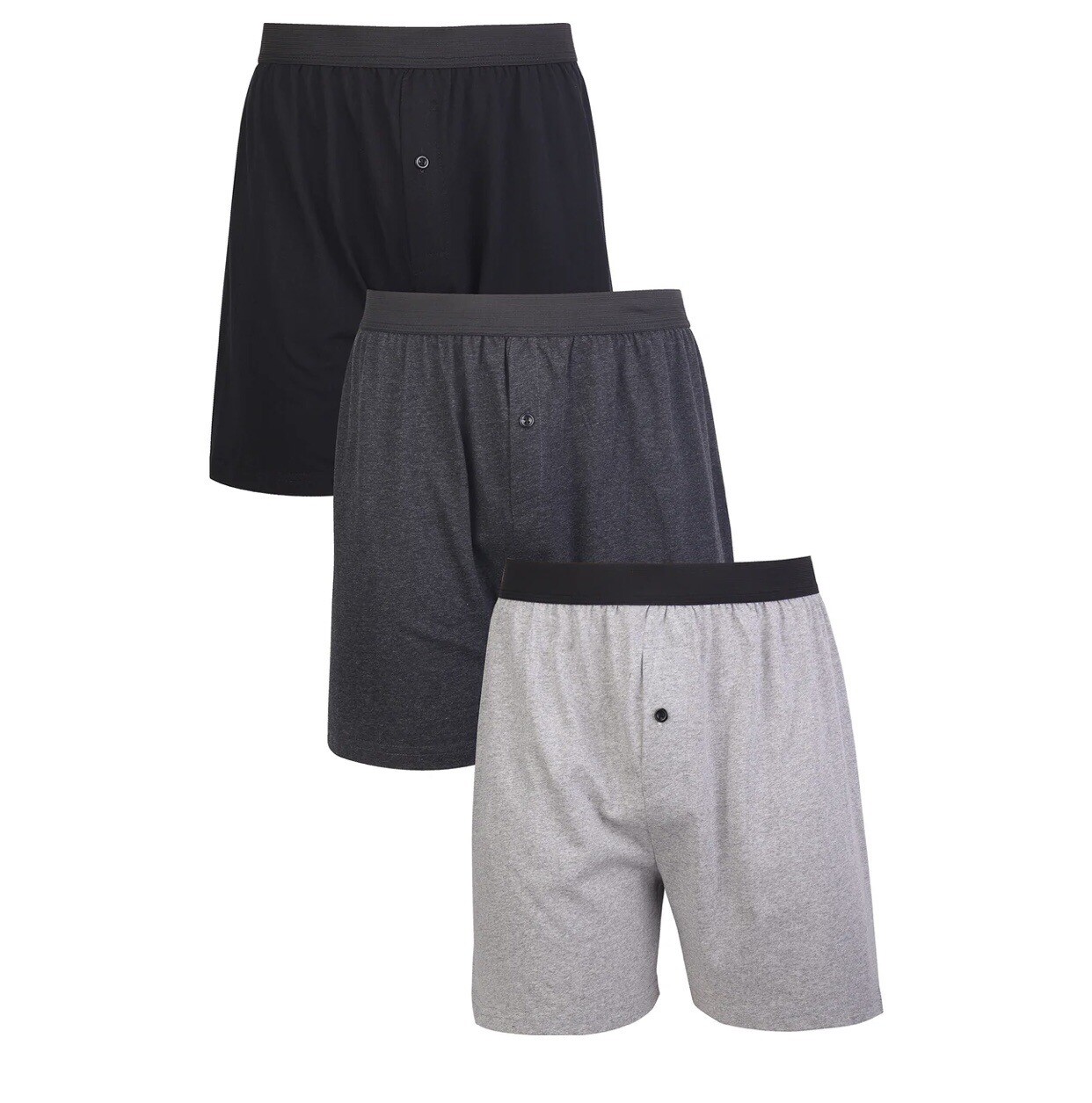 3 6 12 Men’s Plain Boxer Shorts 100% Cotton Underwear Knit Solid Assorted Color