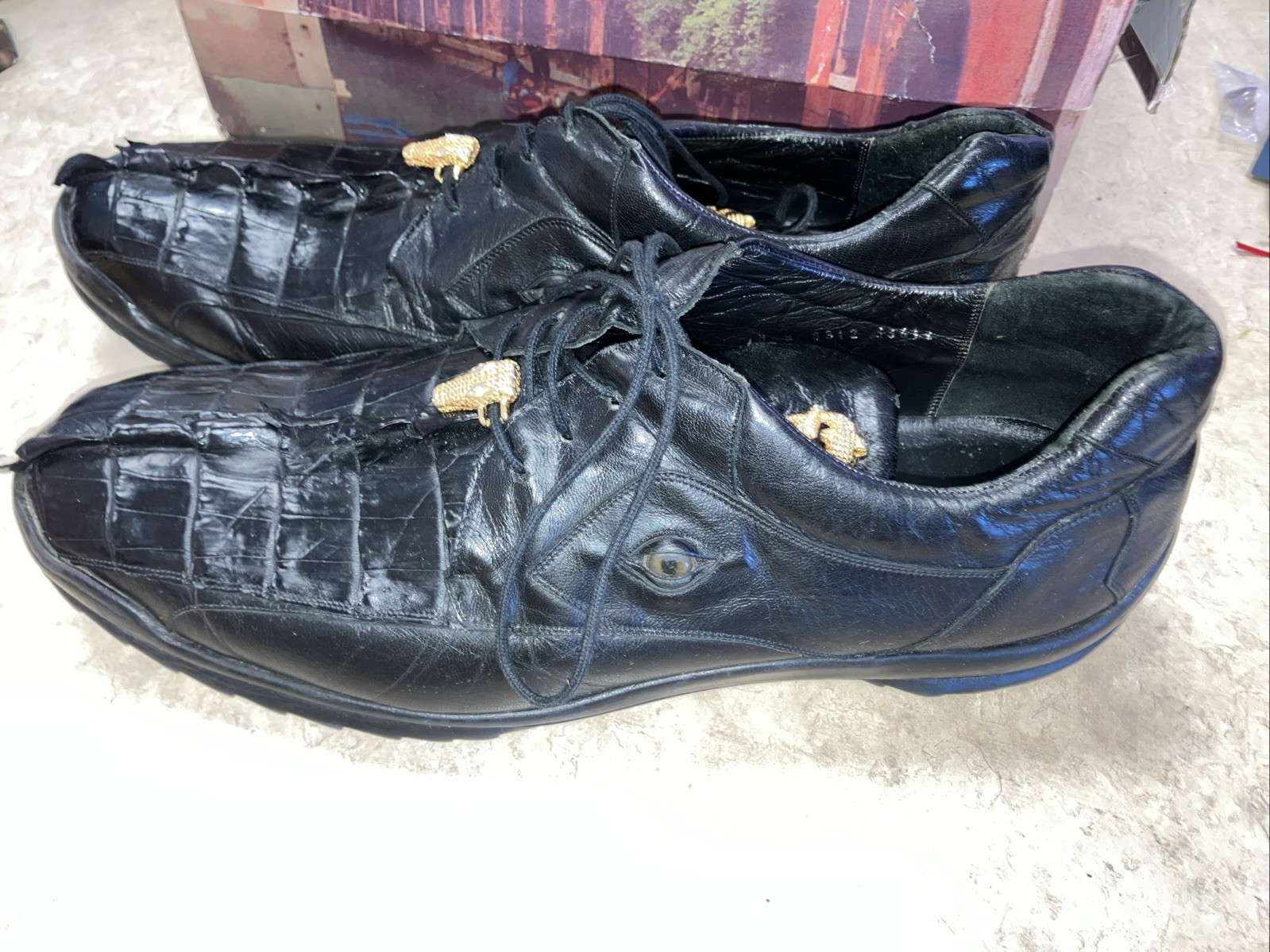 Belvedere Men’s Vasco 336122 Genuine Hornback Crocodile Dress Shoes Size 13