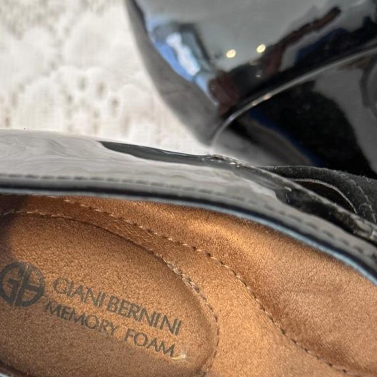 Vintage Giani Bernini black suede leather Mary Jane heels buckle detail size 8.5
