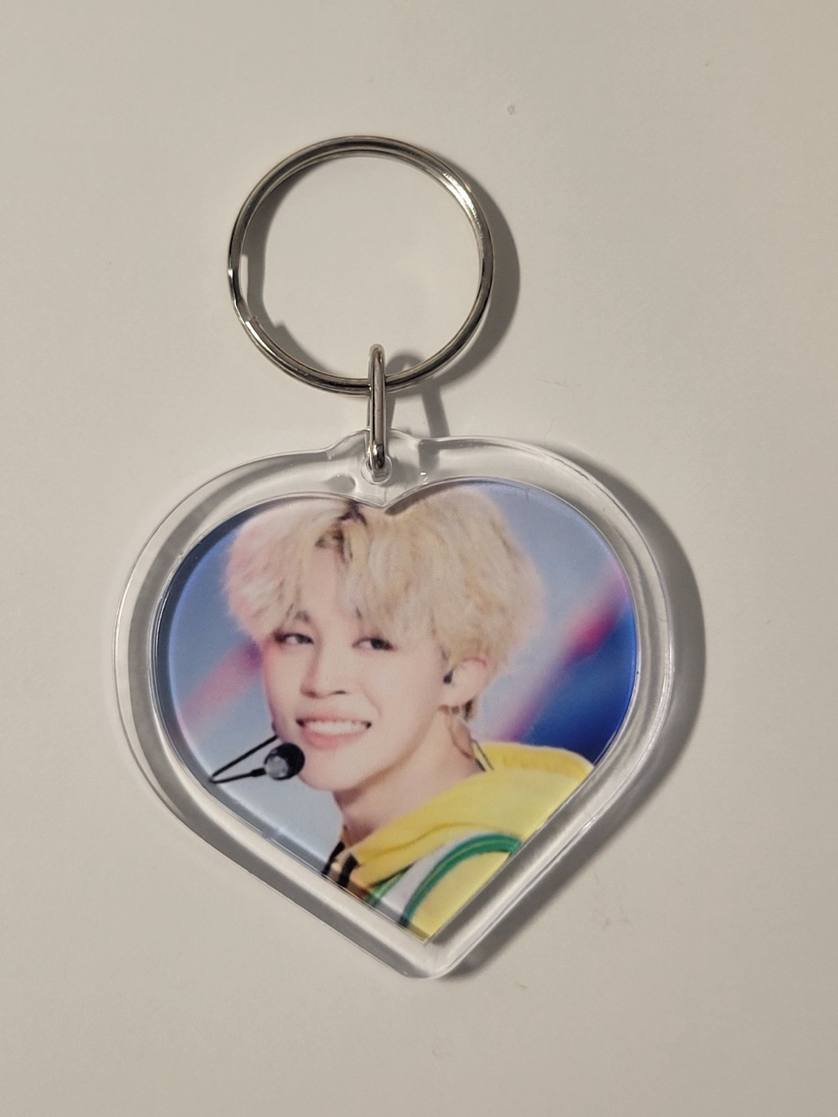 BTS Jimin heart shaped acrylic Keychain.