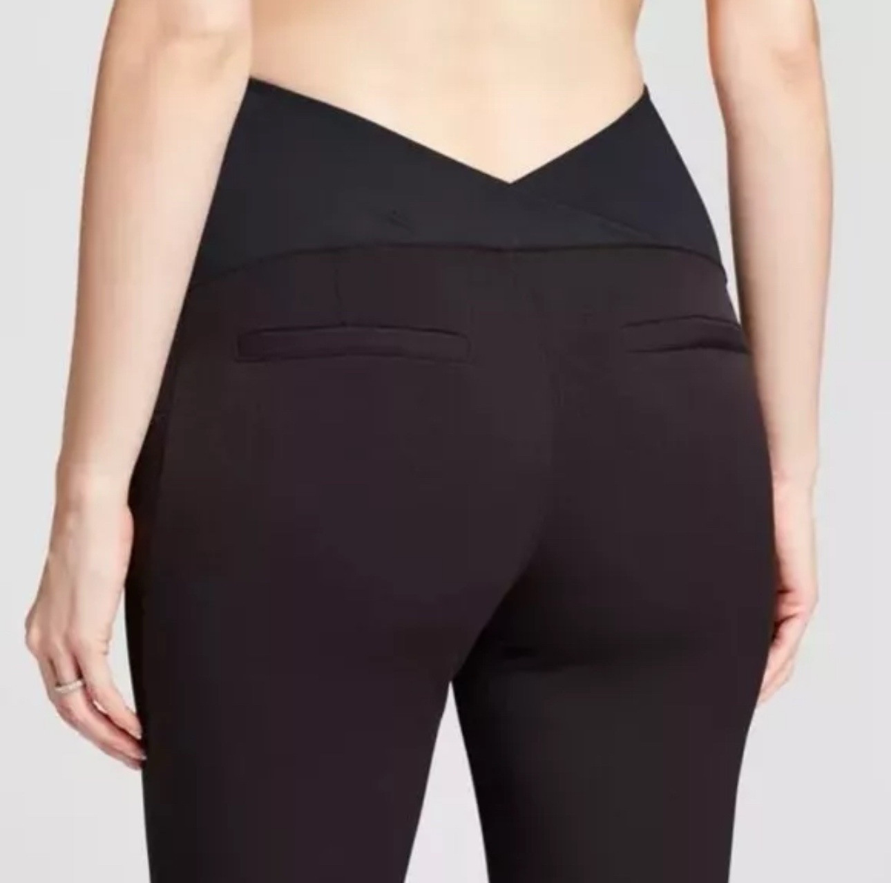 Isabel Maternity Crossover Panel Ponte Pants Ebony size 0,2,4,6,8,10,12,14,16,18