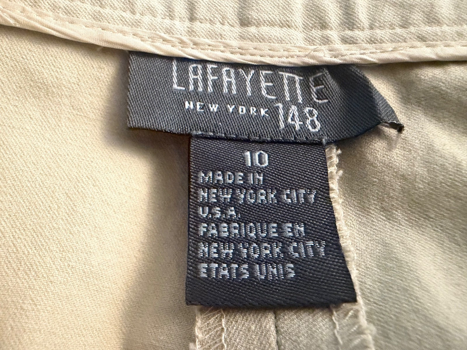 Lafayette 148 New York Beige Cotton/Spandex Pants Size 10 – EUC