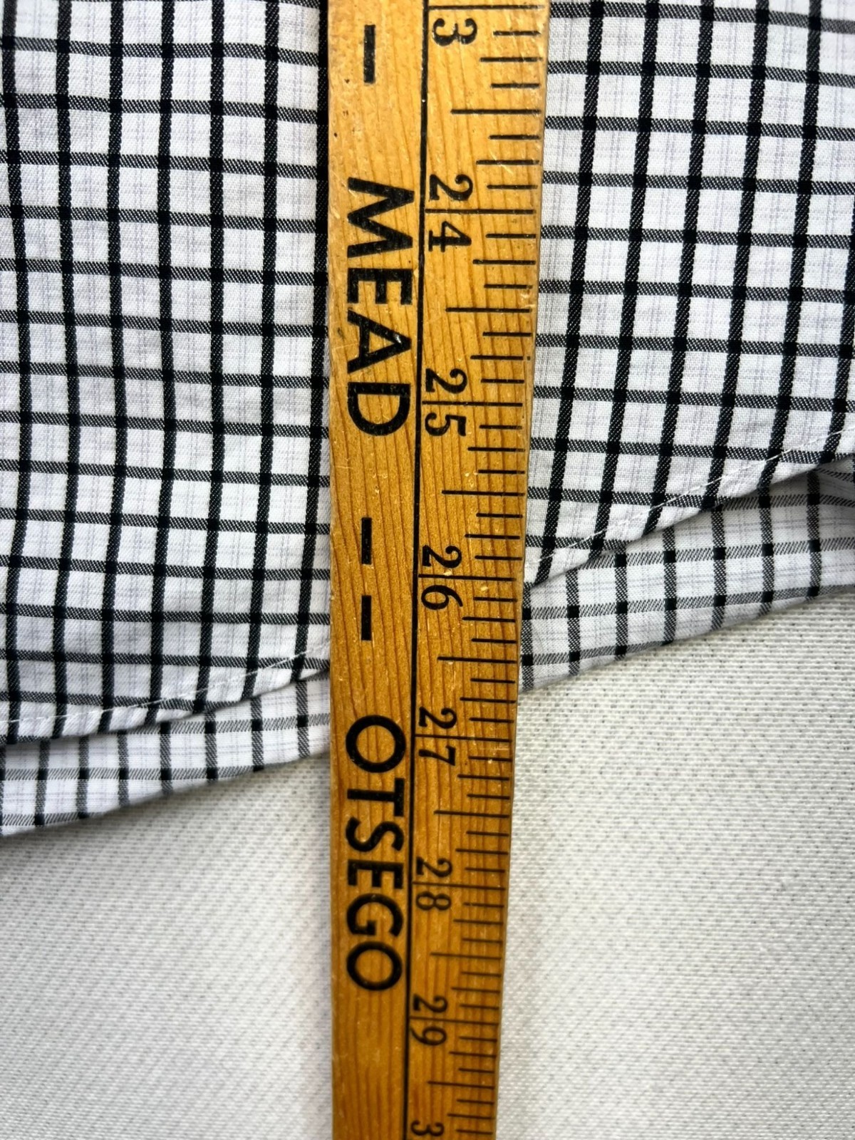 Michael Kors Mens Slim Fit Button-Up Shirt Long Sleeve M 15.5 White Black Check