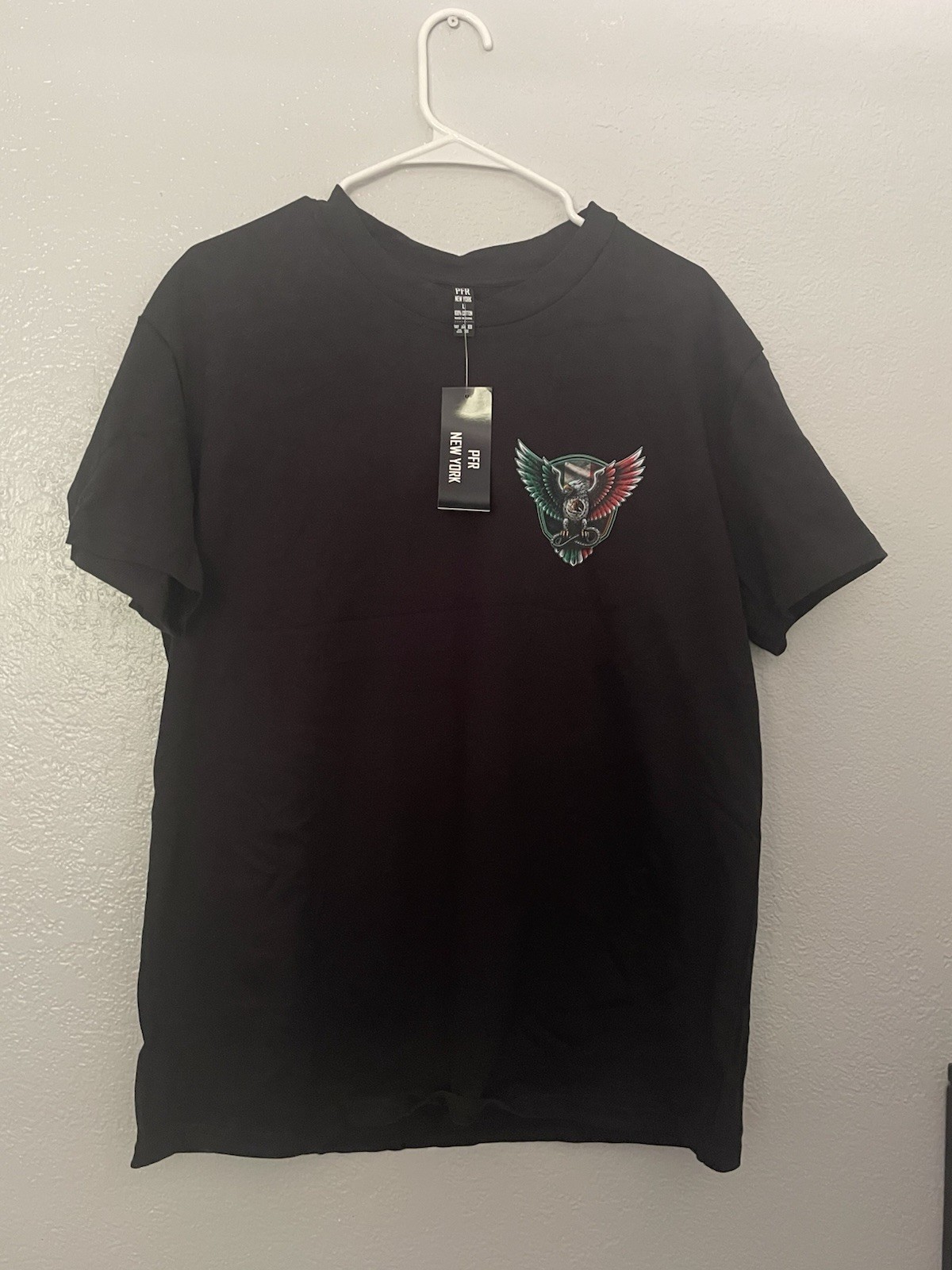 PFR New York Men’s Black Mexico Graphic Print T-Shirt L Cotton Crew Neck