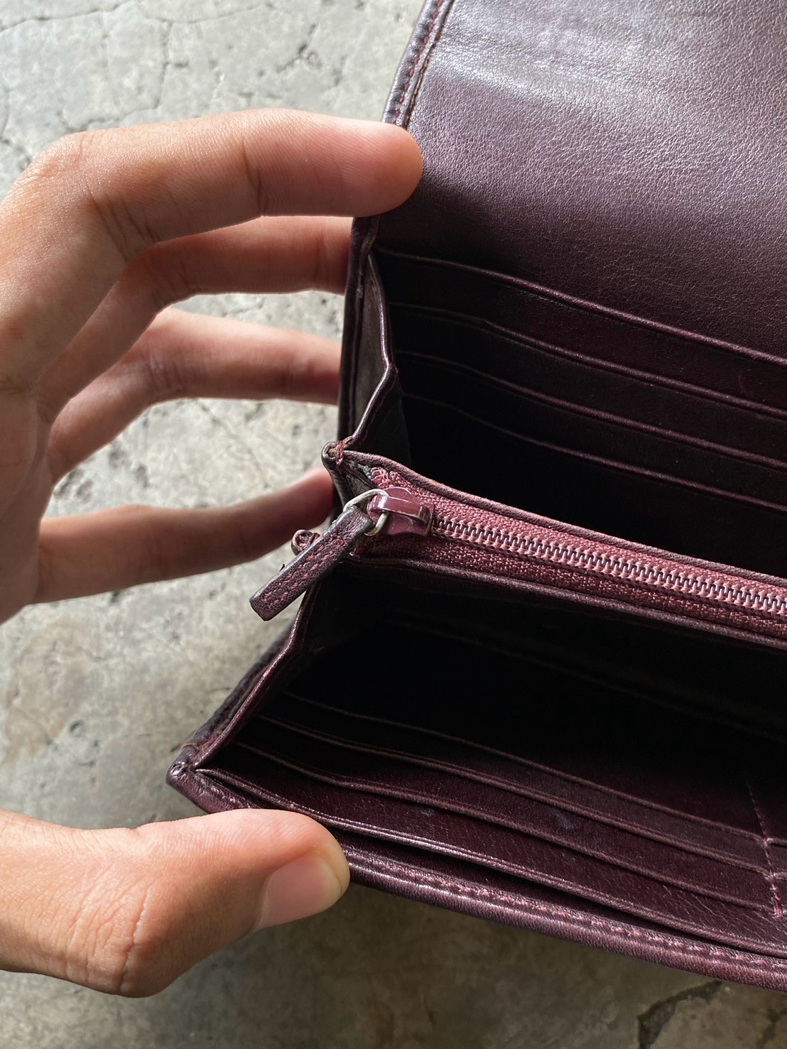 Gucci Guccissima Lovely Heart Continental Long Wallet Dark Burgundy Italy
