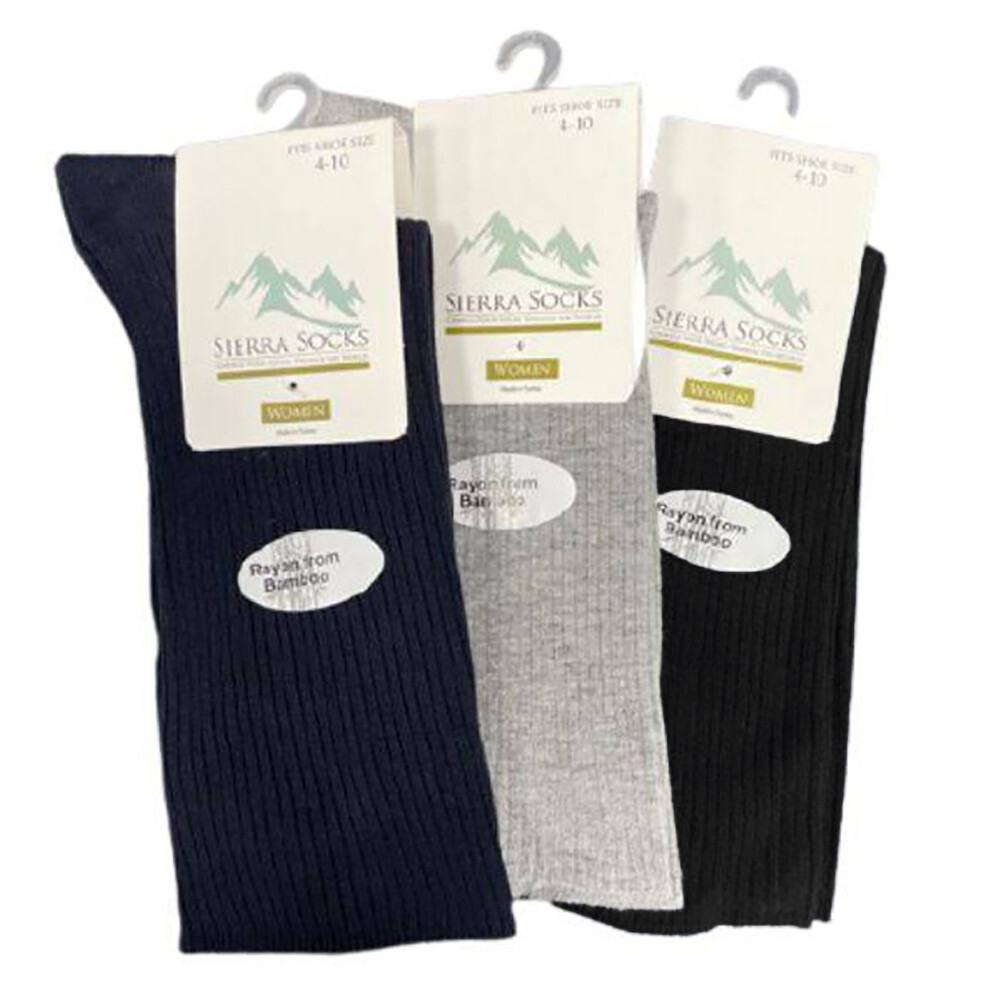 Sierra Socks Diabetic/Arthritic Rayon from Bamboo Soft Crew Comfort Top Socks