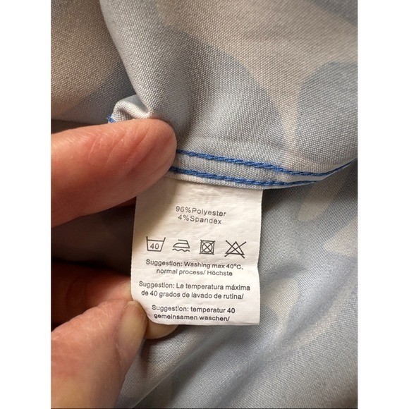 COOFANDY. Men’s Blue & White Short-Sleeve Casual Button-Down Shirt. XXL