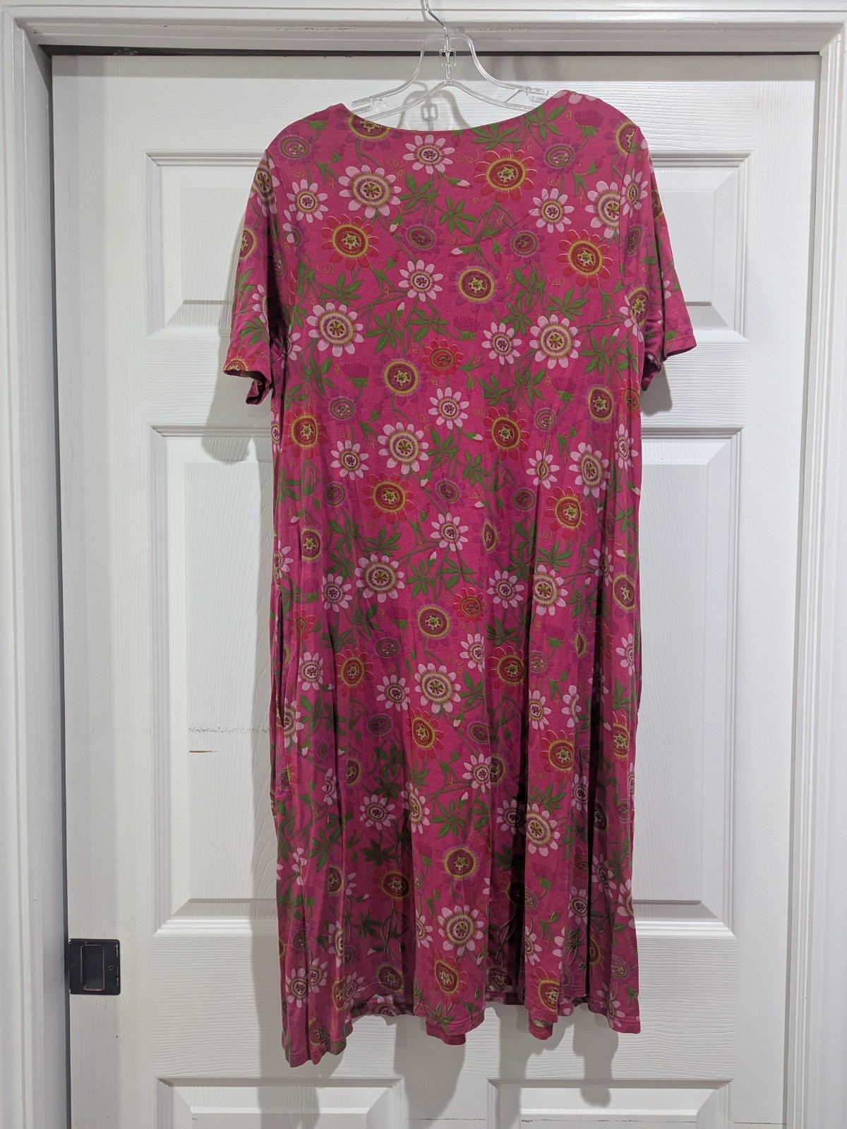 Gudrun Sjoden Knit Jersey Cotton Pink Dress Floral Women’s Medium