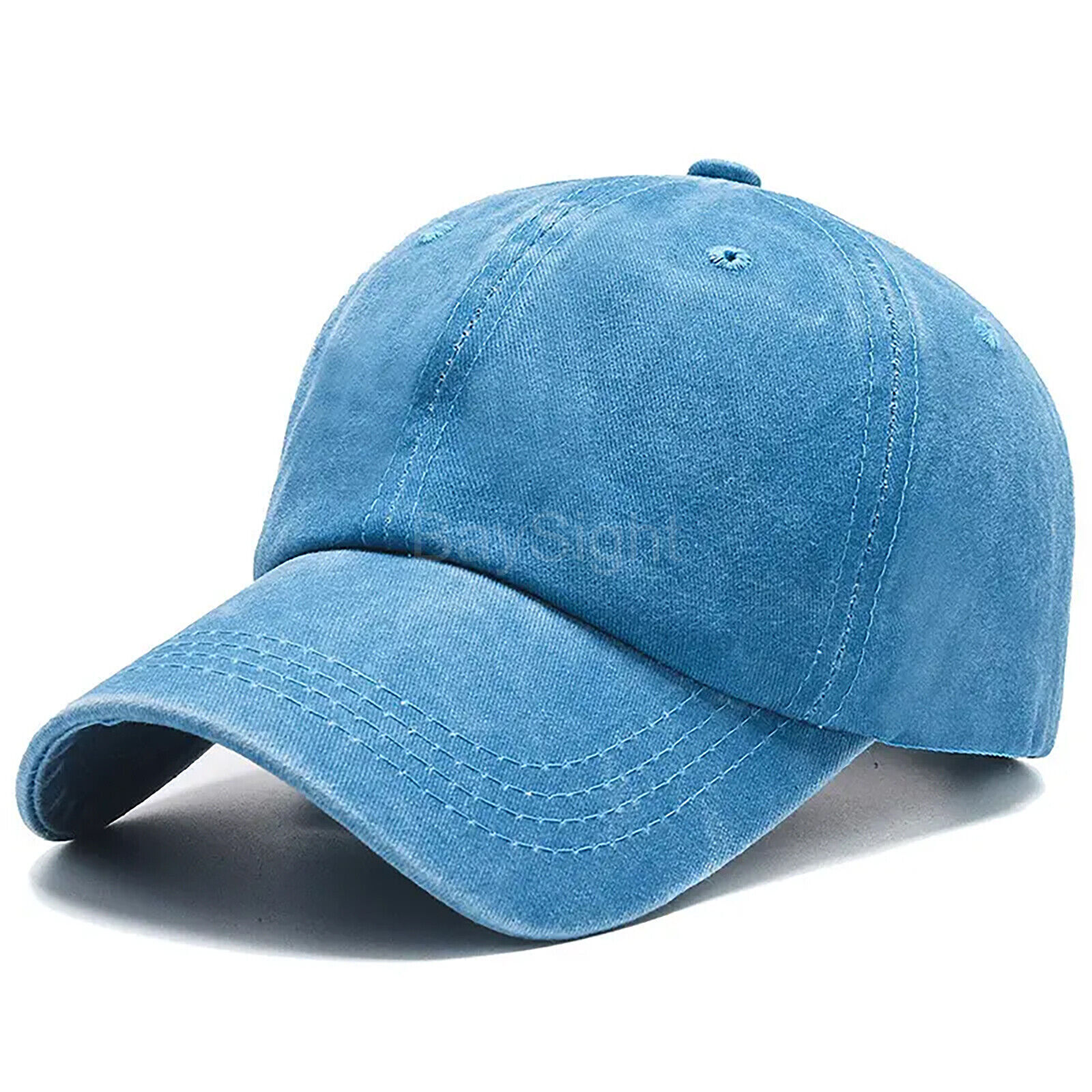 Men’s Cotton Baseball Cap Polo Style Solid Adjustable Dad Hat Washed Ball Cap