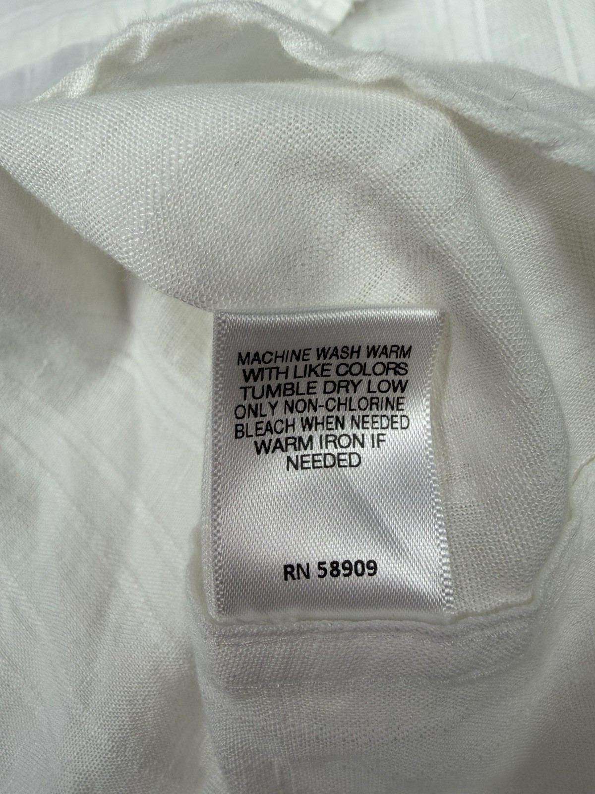 Murano Baird McNutt Shirt Mens L White Linen Blend Popover Buttonless Collar