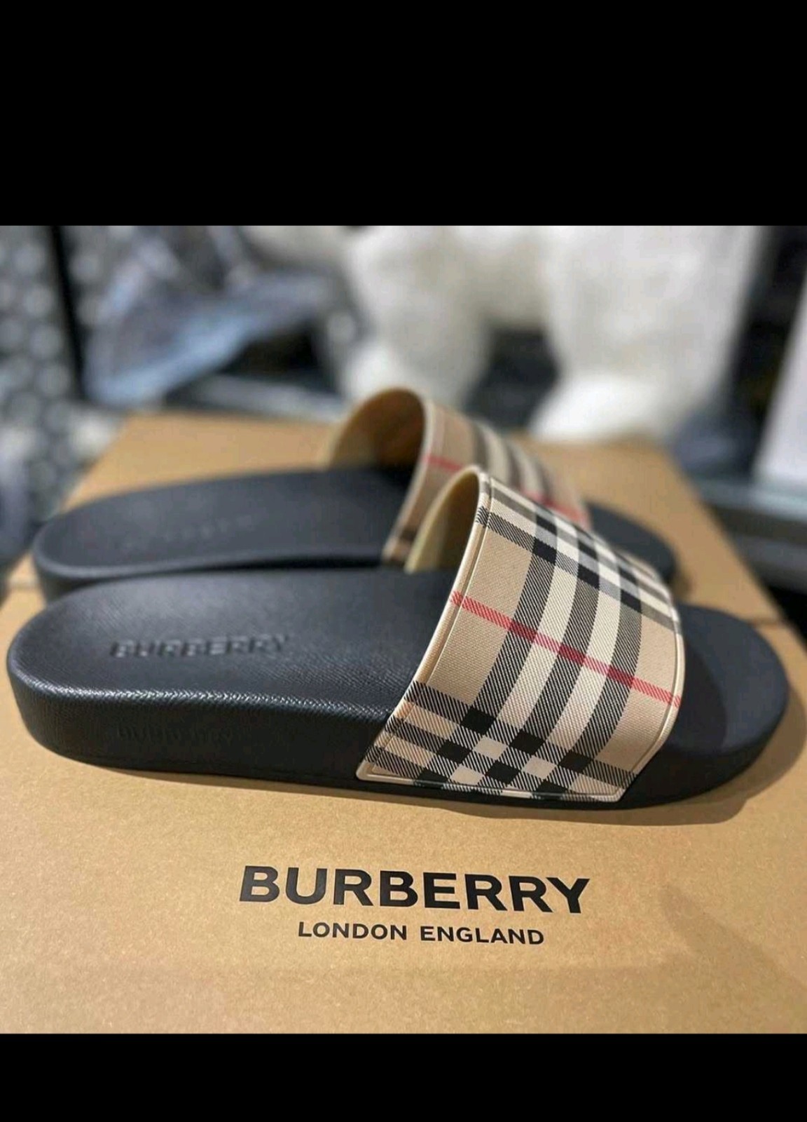 Burberry Nova Check Slides Pool Sandals
