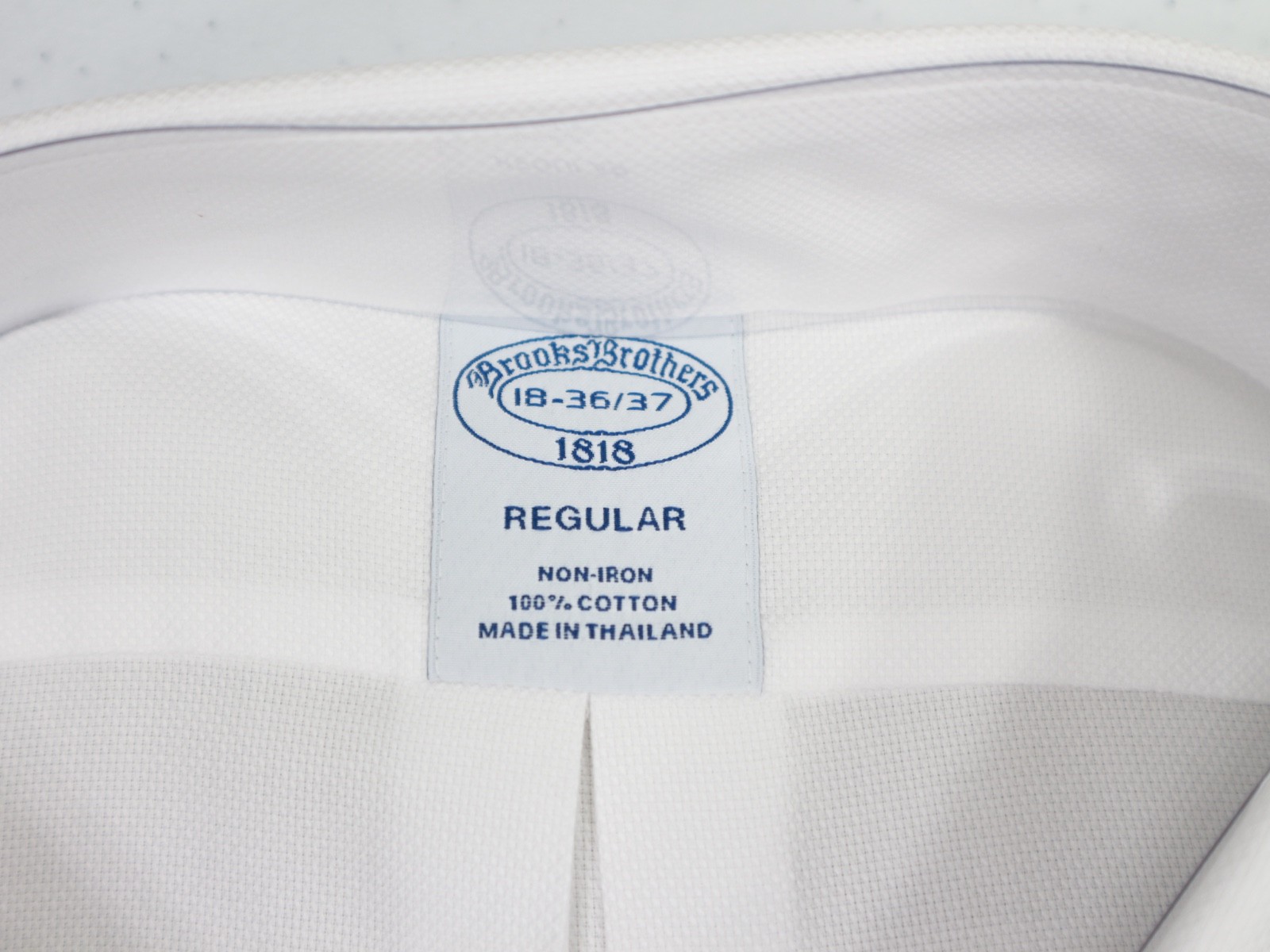 Brooks Brothers REGULAR Non-Iron All Cotton 18-36/37 Ainsley Collar White