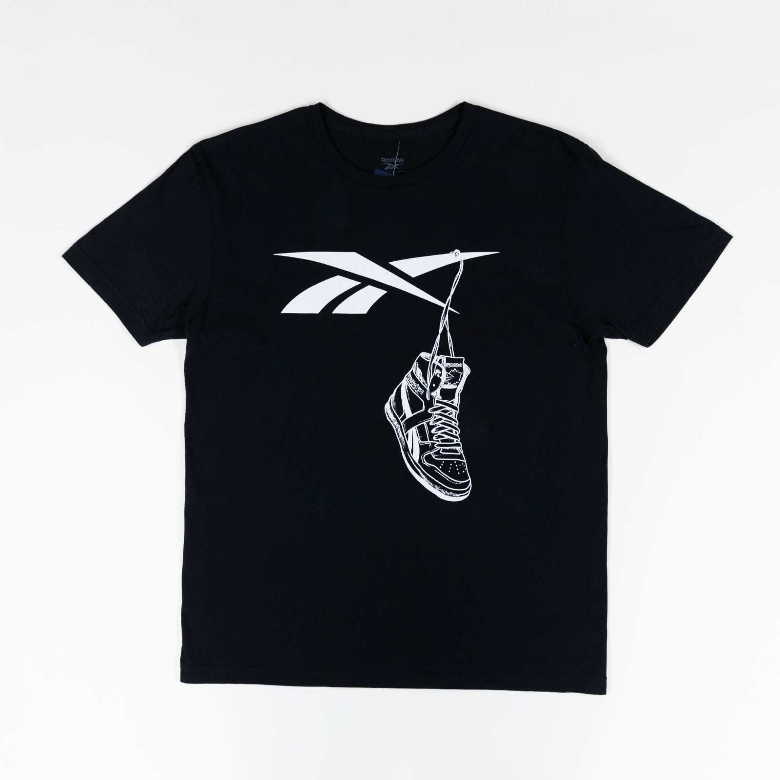 Reebok Men Practice Logo Sneaker Graphic T-Shirt Black Size M