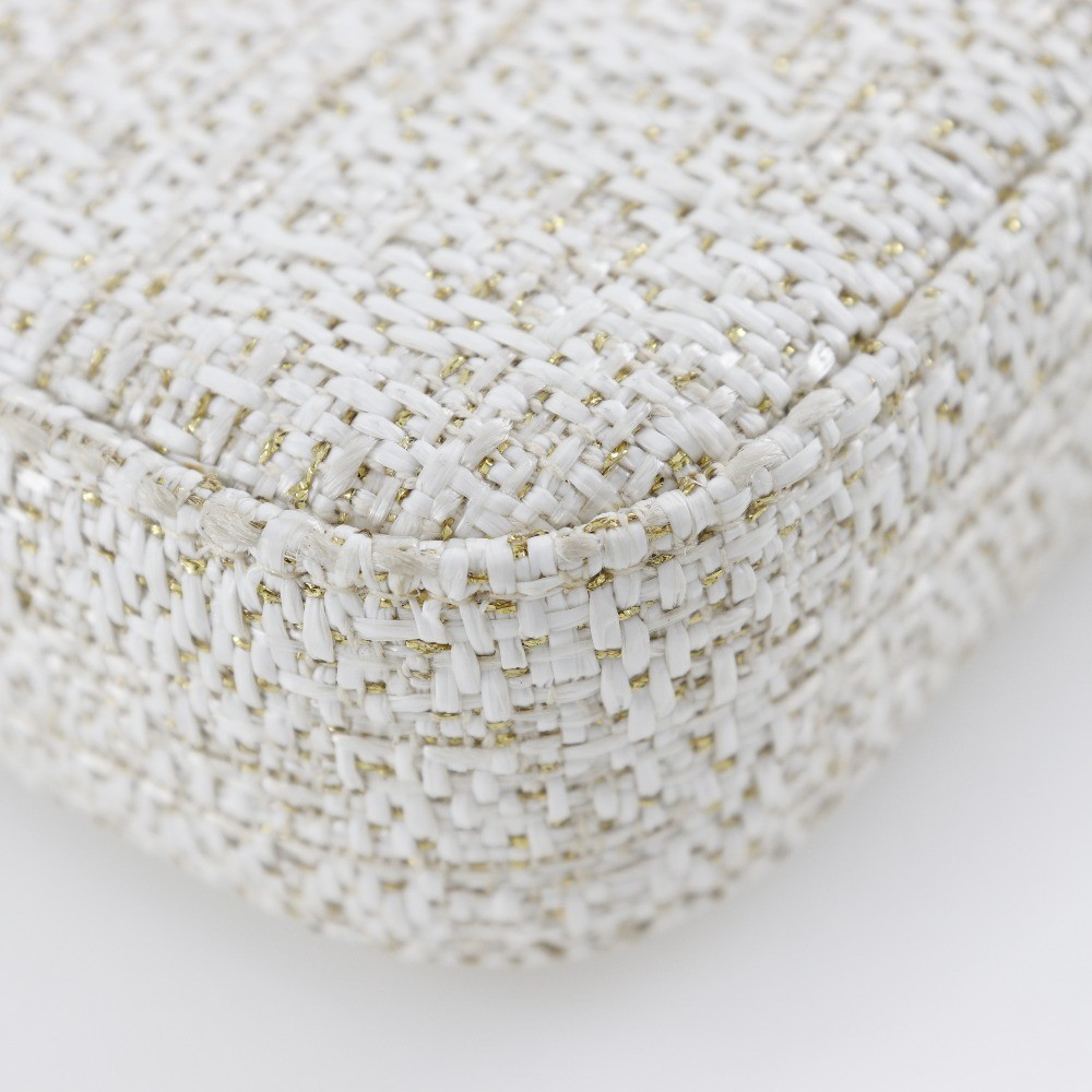 CHANEL Deauville ChainShoulder Shoulder Bag A84415 2-way clutch White twee…