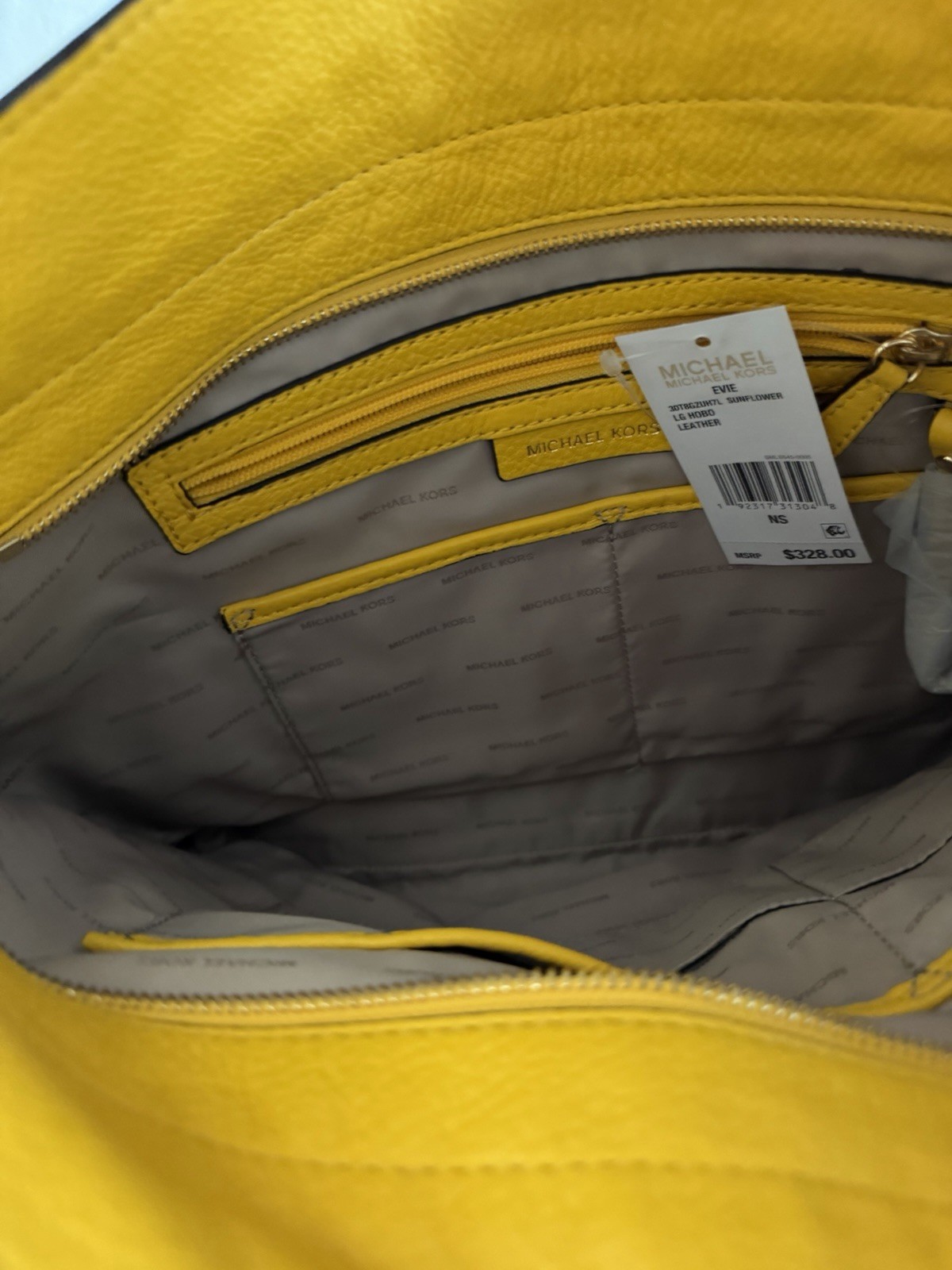 Michael Kors Yellow Large Shoulder Bag Zip Closure w/ Dust Bag