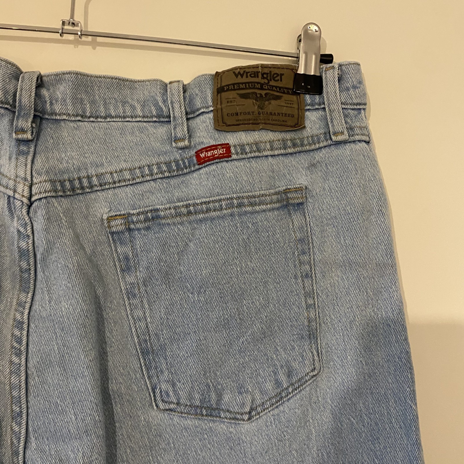 Wrangler Five Star Relaxed Fit Jeans Light Blue Stretch Denim 38W 30L 1097FXVVB
