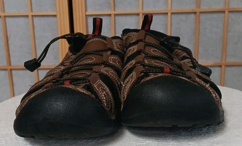 Eddie Bauer Mens Brown Leather And Man Made Tommy Summer Sandal Size 10