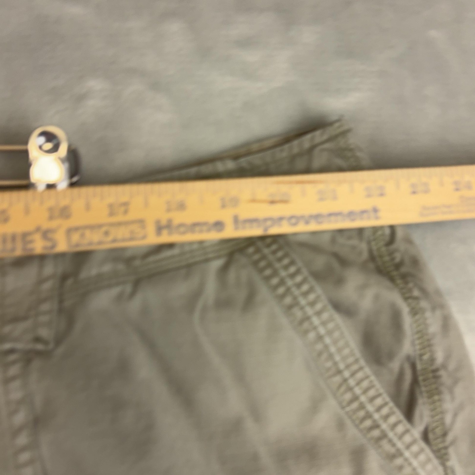 Eddie Bauer Capri Pants Womens 22W Beige Cotton Drawstring Cargo Pocket Relaxed