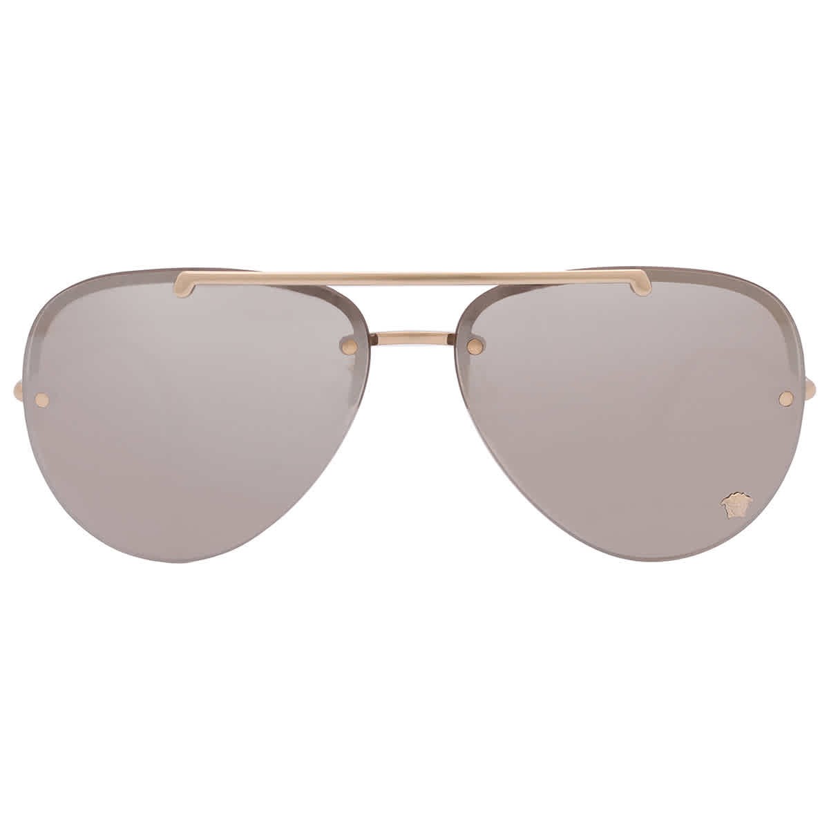 Versace Light Grey Silver Mirror Pilot Ladies Sunglasses VE2231 12526G 60