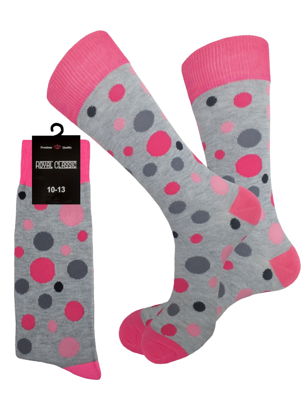 3-6 PK Cotton Dress Socks First Quality SIZE 10-13 Multicolor Polka Dot Socks