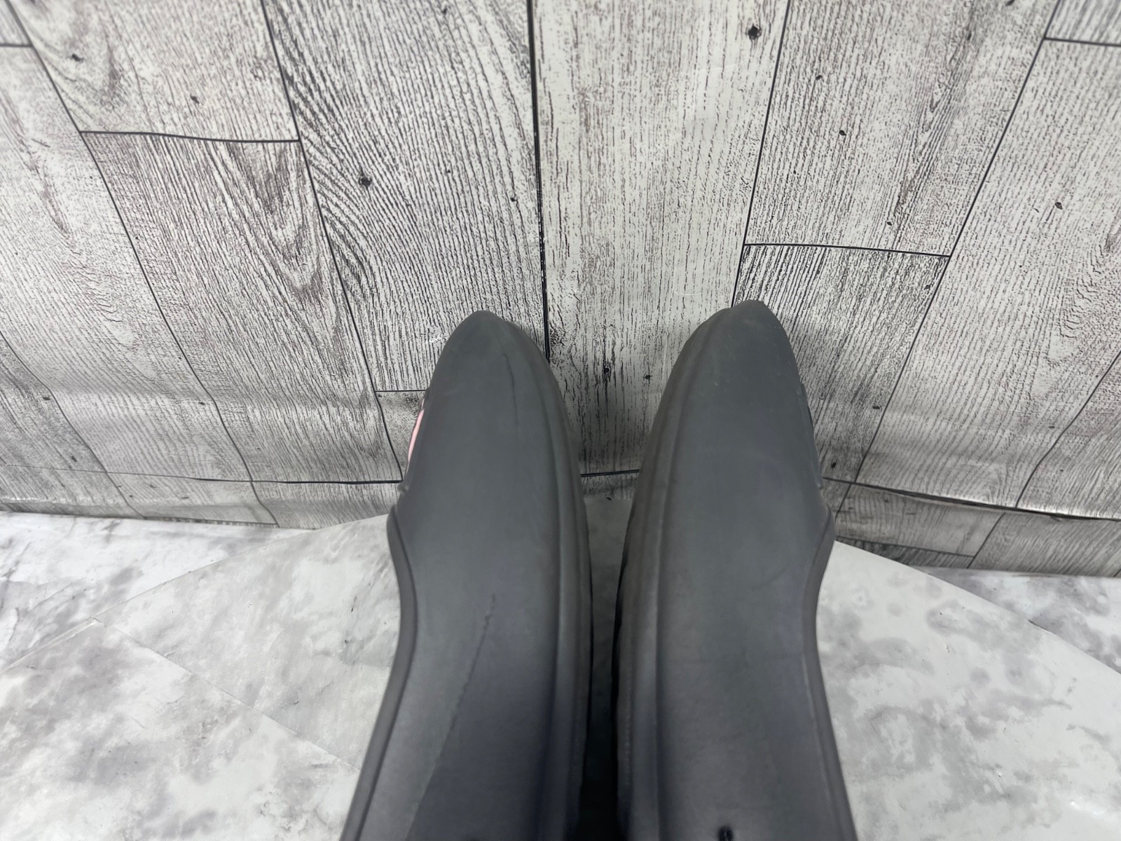 Crocs Lenora Ballet Flats Women 9M Bow Rubber Shoes Black Pink Slip On Loafers