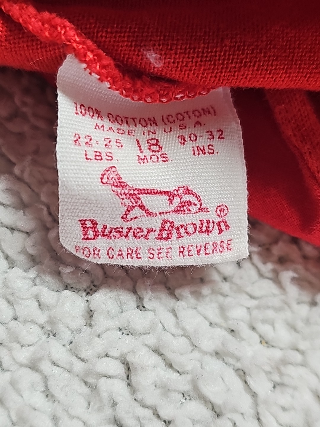 Buster Brown Red Overalls 18months 22/25pounds 80’s MADE IN USA 💯 Cotton