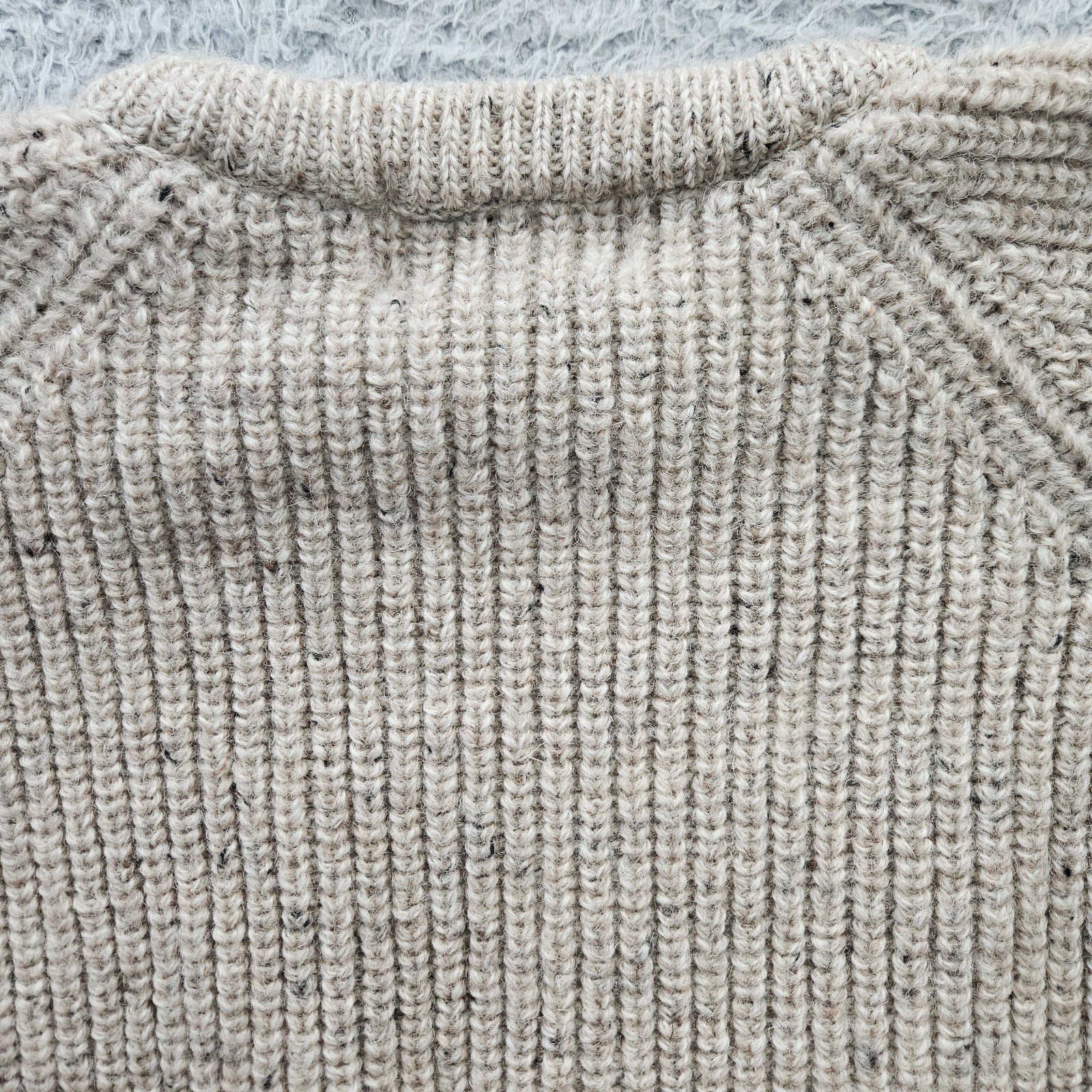 Aran Crafts Fisherman Oatmeal Sweater Ireland XXL (Fits Like Large-XL) Wool