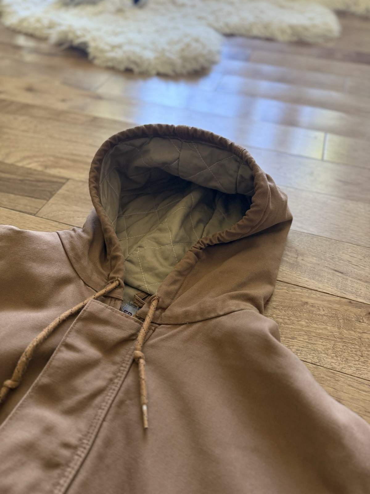 Carhartt J237 FRJ BRN Flame Resistant Hooded Jacket XL 2009 Full Zip Workwear