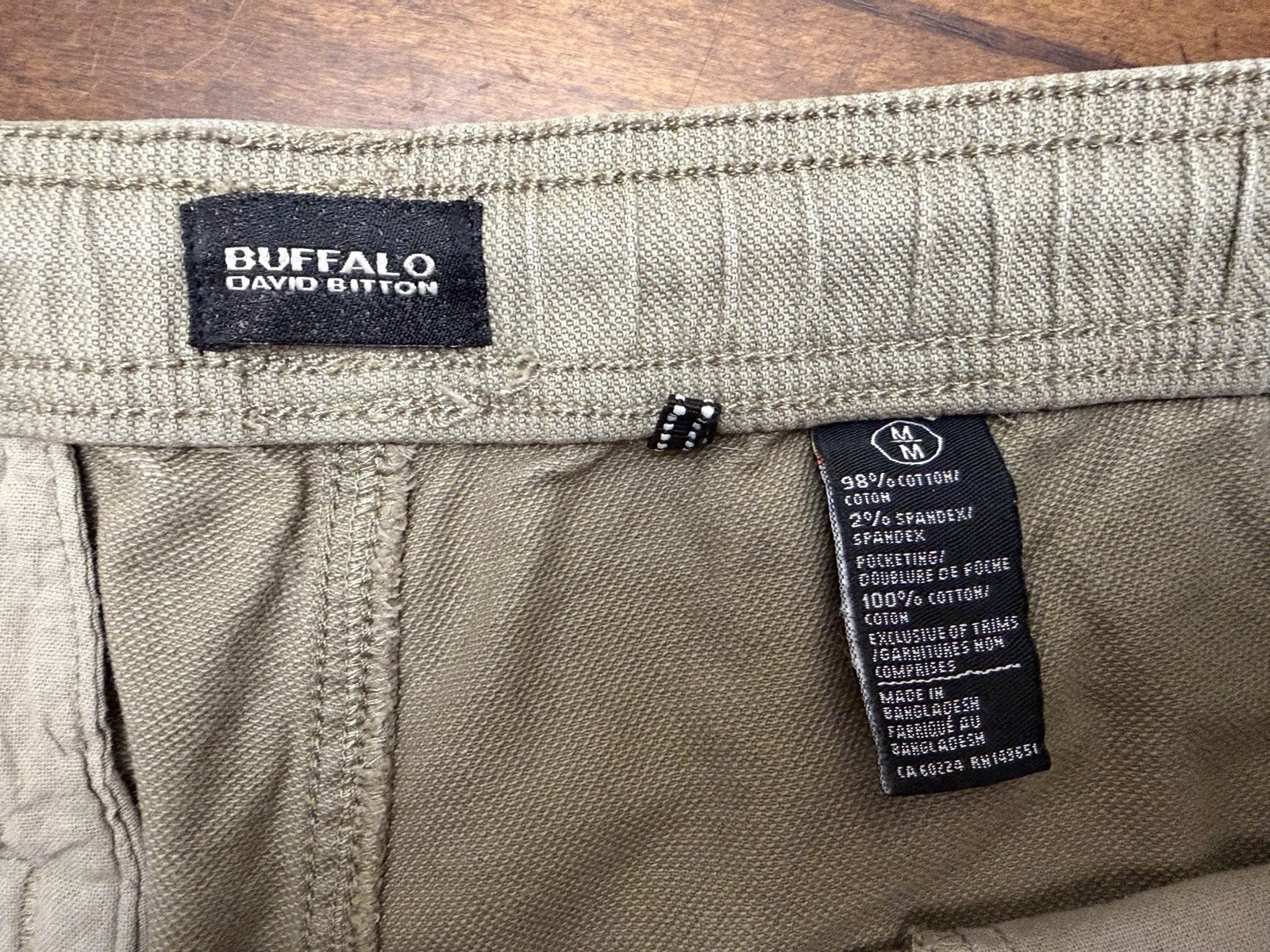 Buffalo David Bitton Mens Shorts Medium Khaki Tan Stretch Drawstring Casual